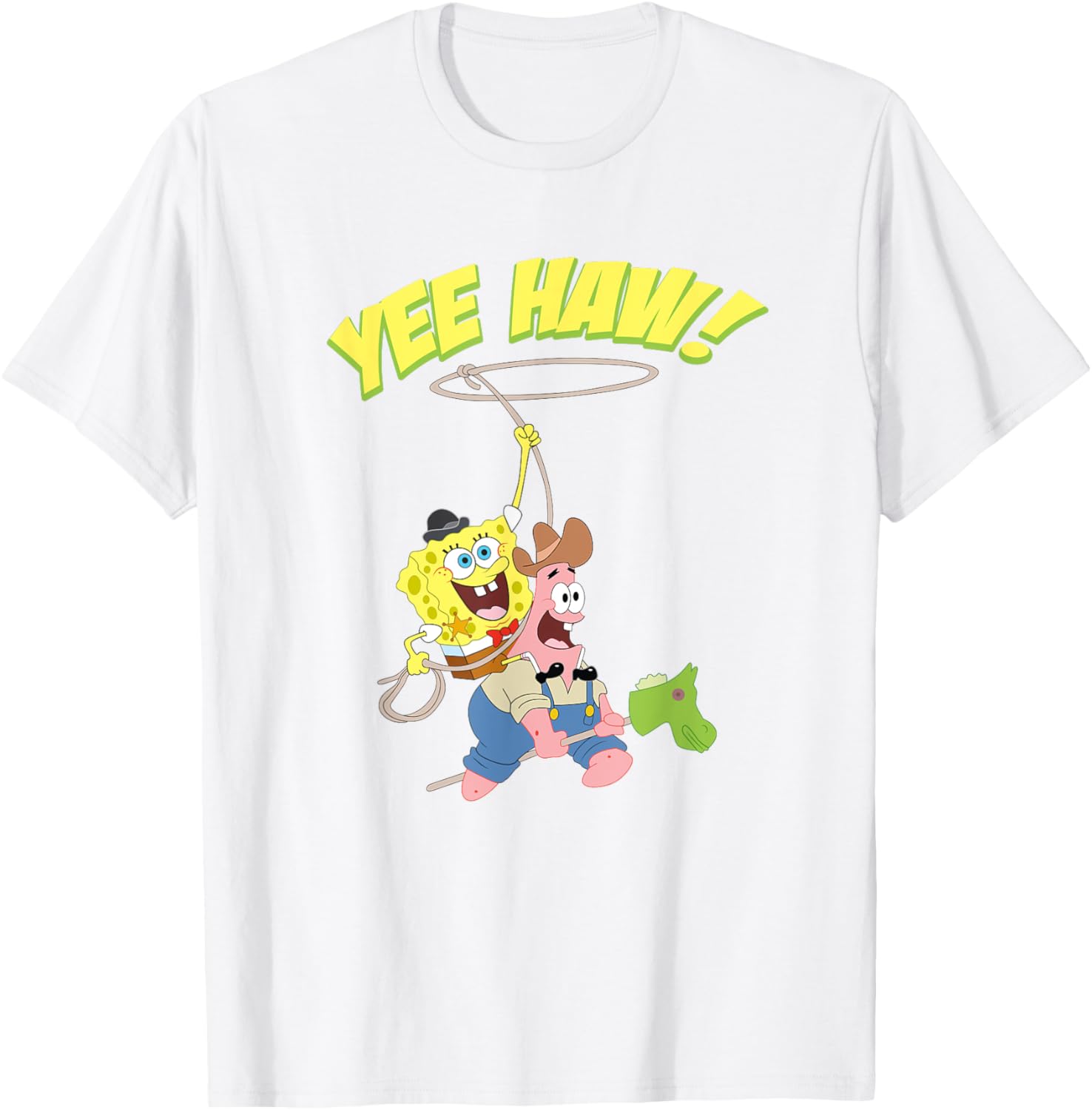 Mademark SpongeBob Patrick Cowboy Yee Haw T-Shirt Fun Apparel for Kids - 15