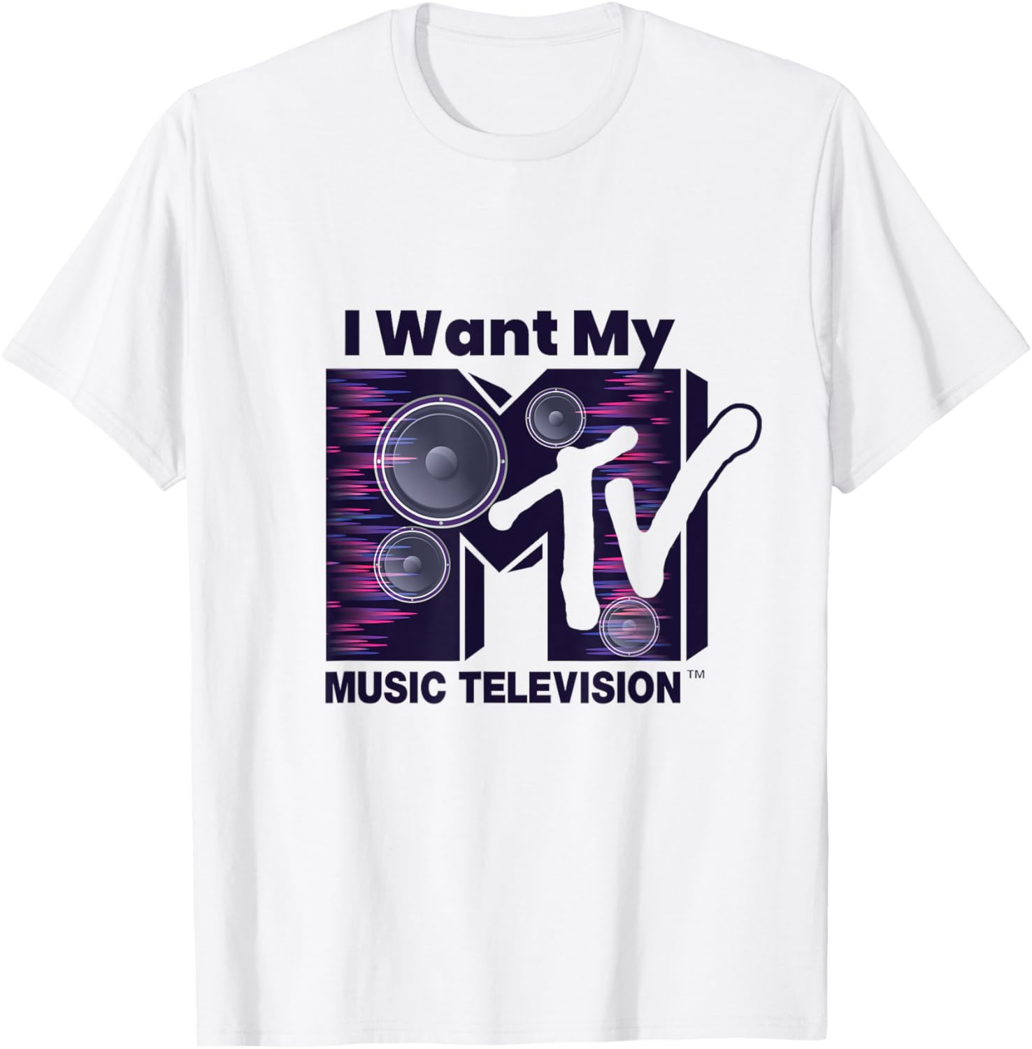 Mademark x MTV Violet Blue T-Shirt with Iconic Logo and Boom Box Design - 13