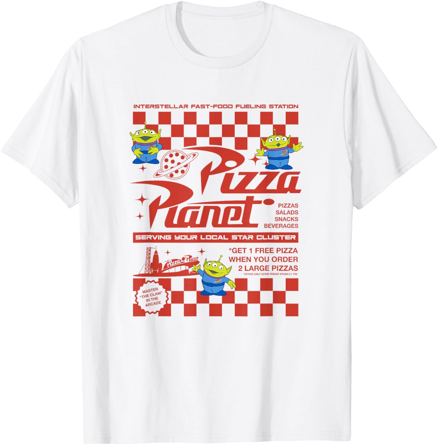 Disney Pixar Toy Story Pizza Planet Retro Flyer Logo T-Shirt for Fans - 9