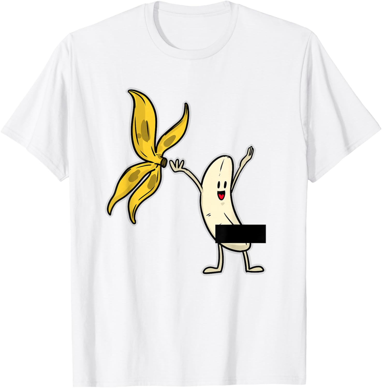 Funny Banana Striptease Censored Adult Tee Shirt for Humor Lovers - 12