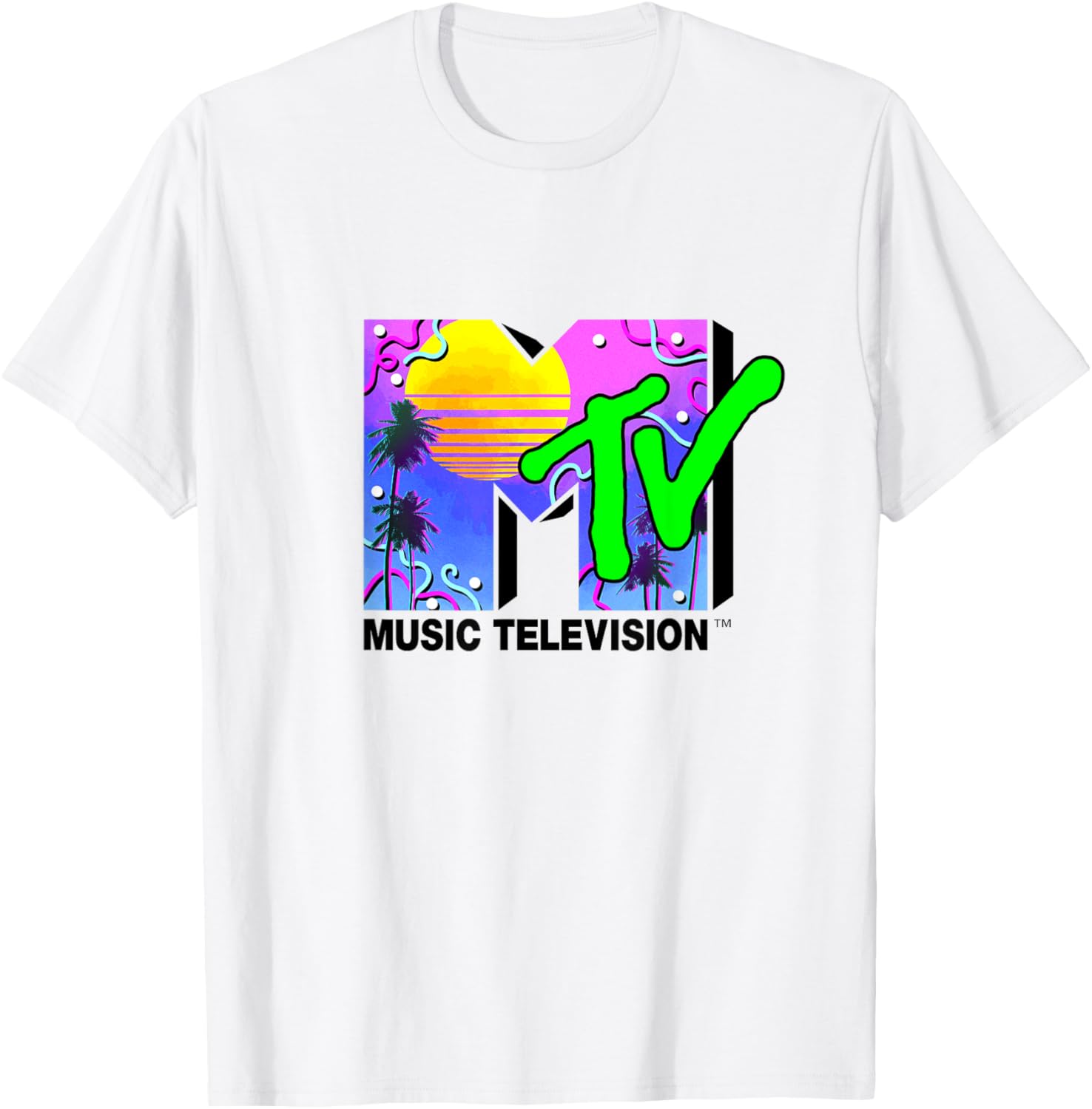 Mademark x MTV Miami Logo Art Deco Colors Sun T-Shirt for Trendy Style - 15