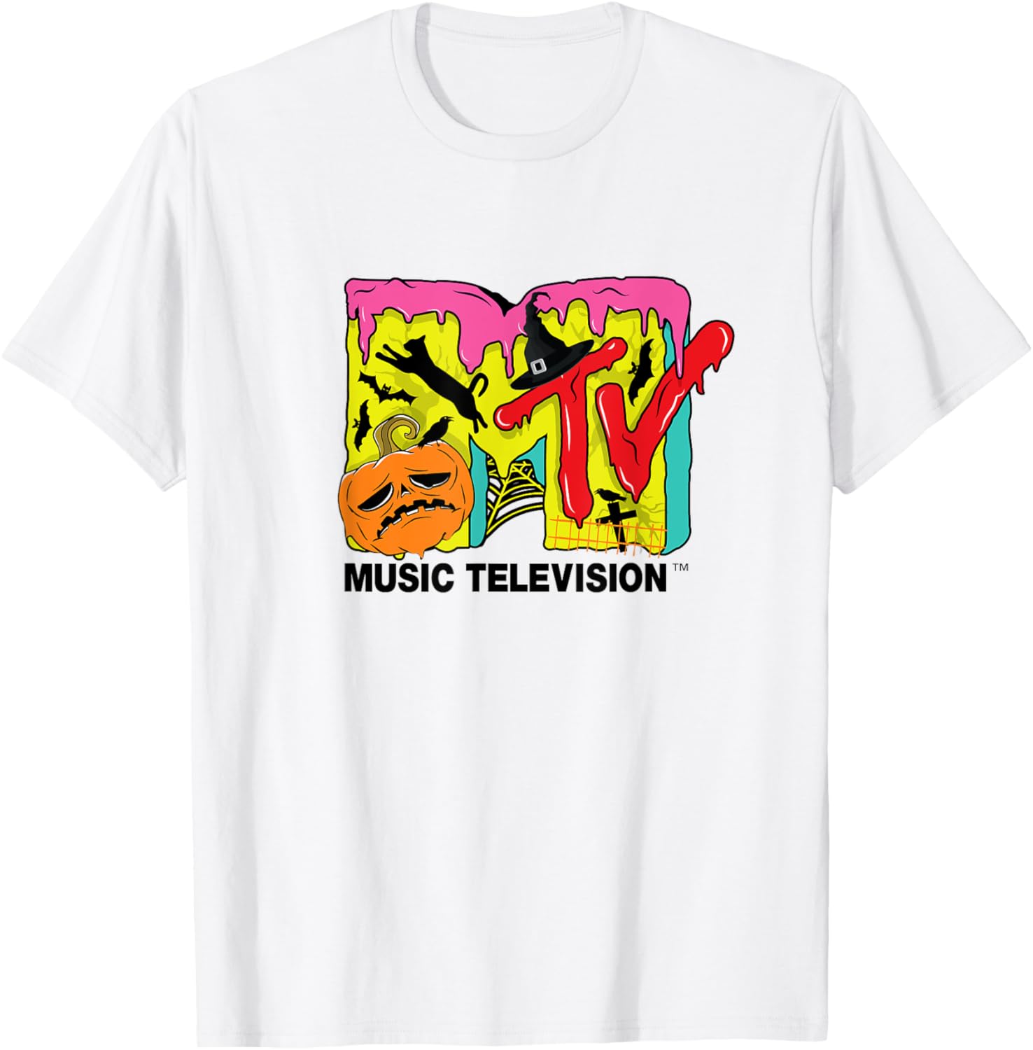 Mademark x MTV Halloween T-Shirt with Pumpkin and Cats Design - 5