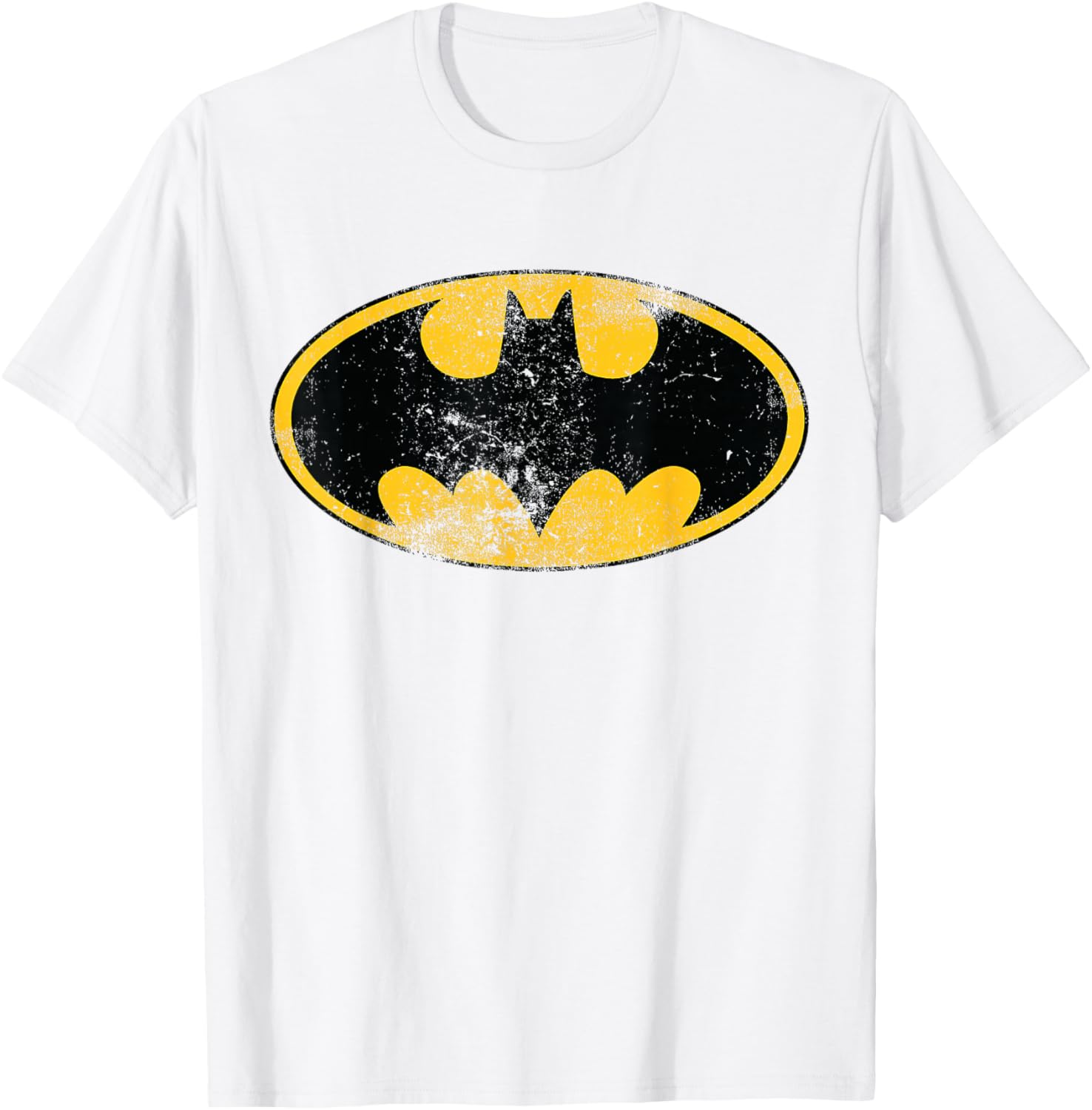 Classic Distressed DC Batman Logo T-Shirt for Superhero Fans - 18