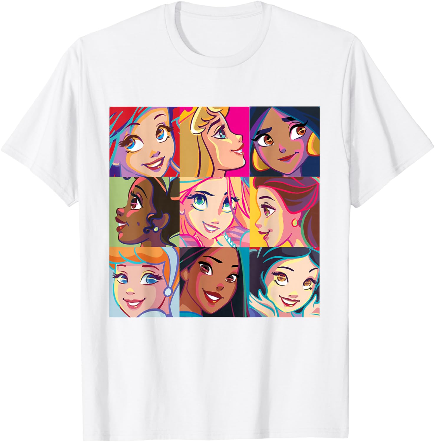 Disney Princess Pop Art Grid T-Shirt for Fun Fashion Lovers - 7