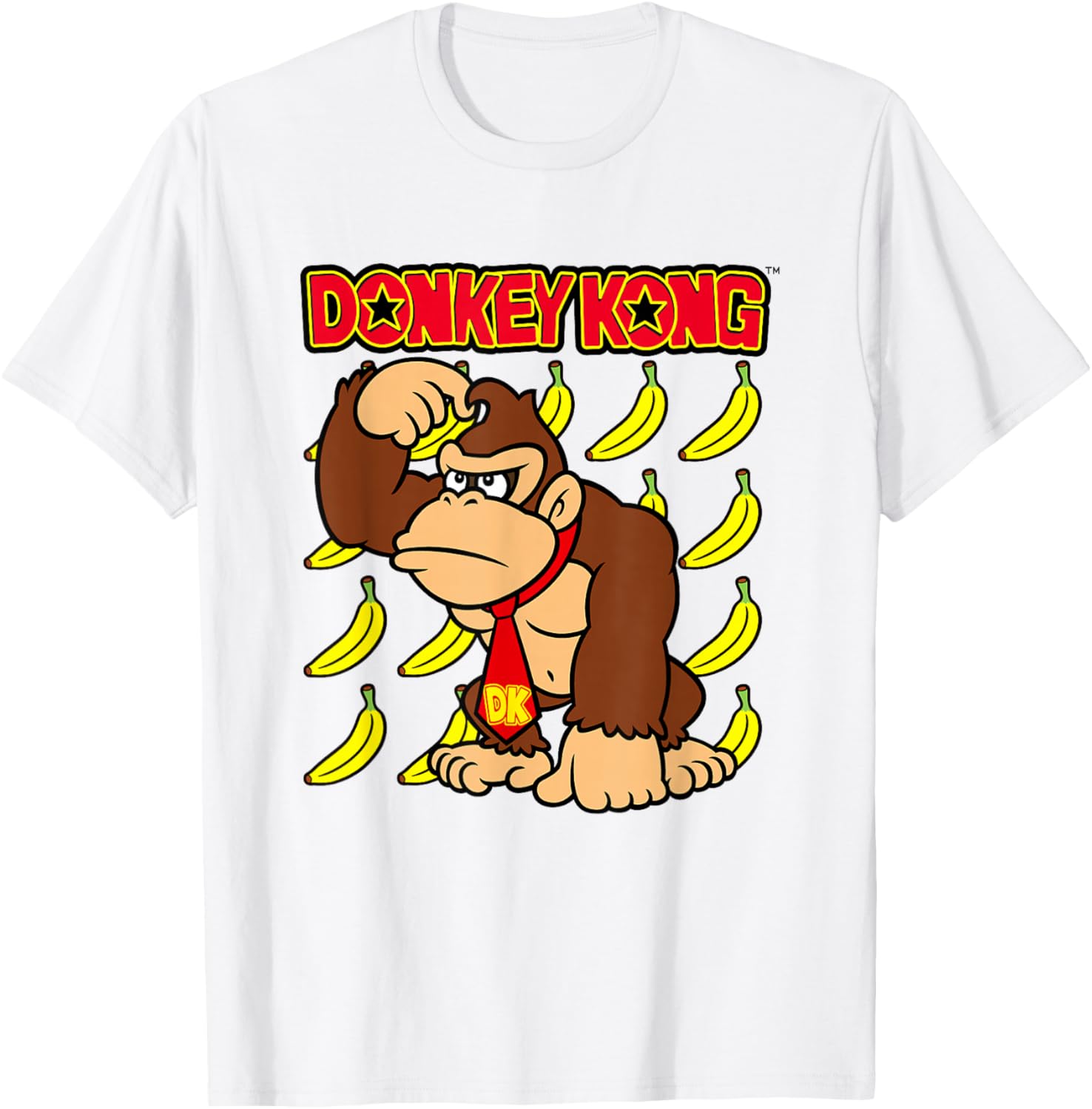Donkey Kong Ape Thoughts Banana Background Graphic T-Shirt for Fans - 6