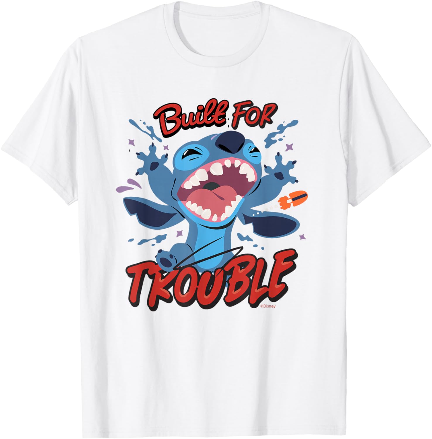 Disney Stitch Built for Trouble T-Shirt Fun Apparel for Fans of Lilo and Stitch - 10