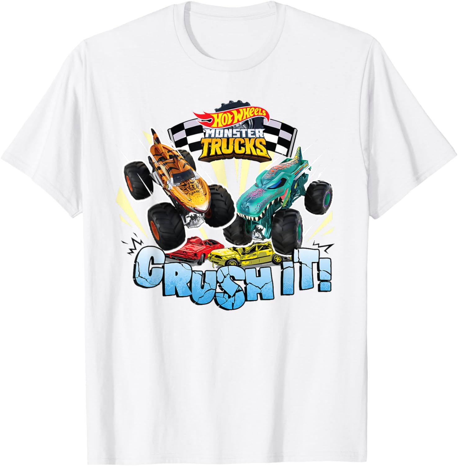 Hot Wheels Monster Trucks Crush It T-Shirt for Kids Fun and Style - 5