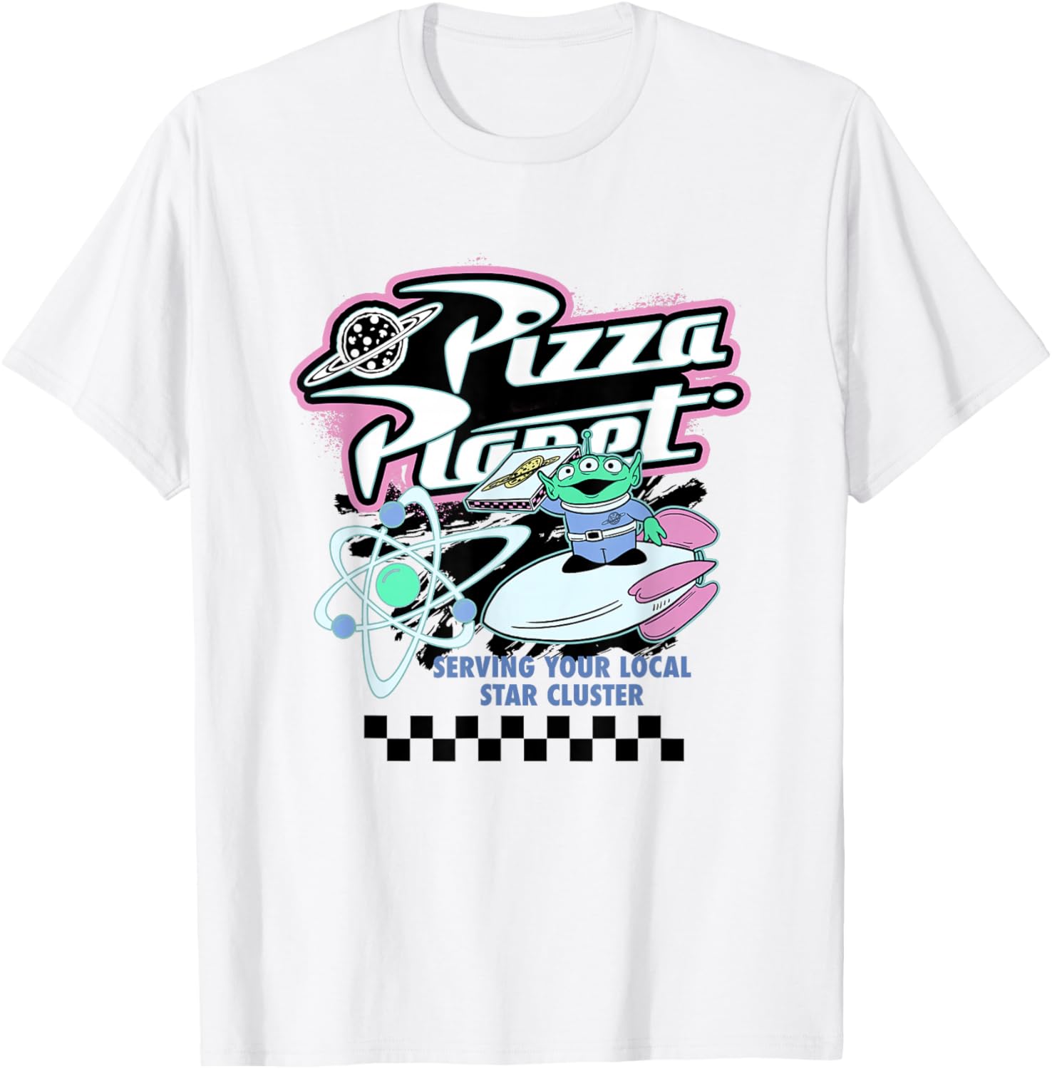 Disney Pixar Toy Story Pizza Planet Retro Neon Poster T-Shirt for Fans - 5