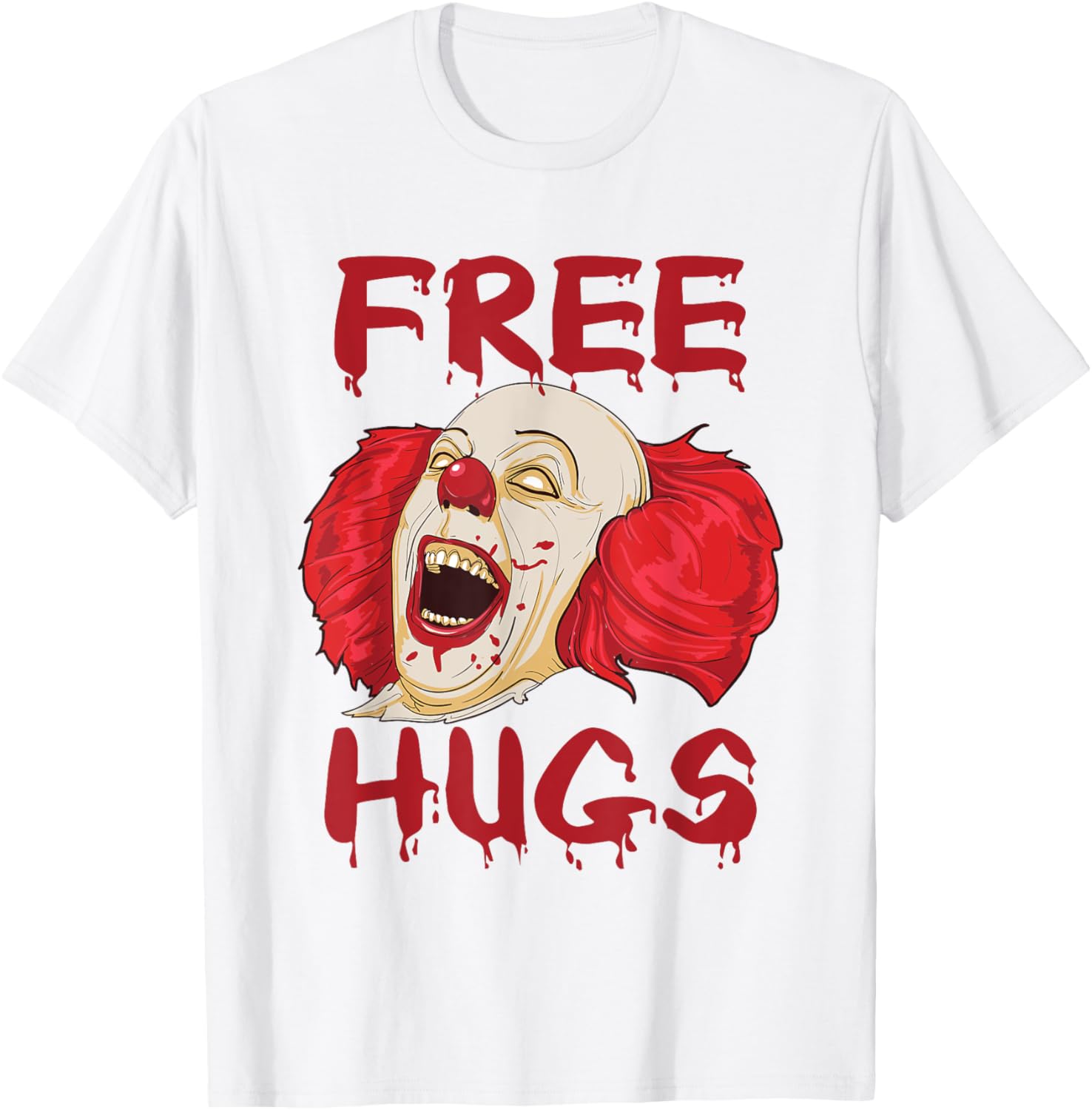 Free Hugs Halloween Scary Clown T-Shirt Gift for Horror Fans - 7