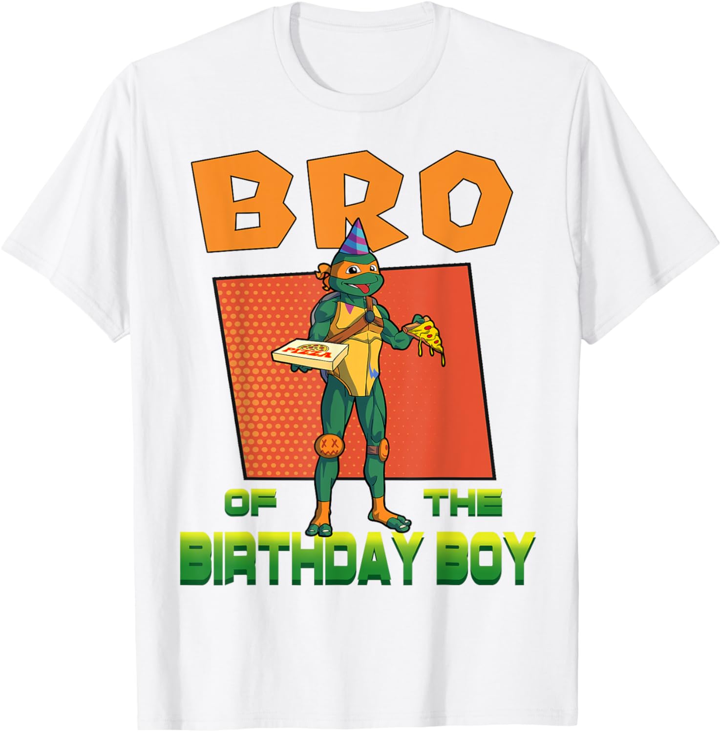 Mademark TMNT Mikey Birthday Boy Pizza Party T-Shirt for Kids - 10