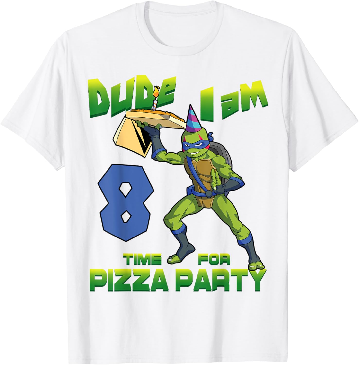 Mademark TMNT Leo Pizza Birthday T-Shirt for 8 Year Old Boys Fun Gift - 18