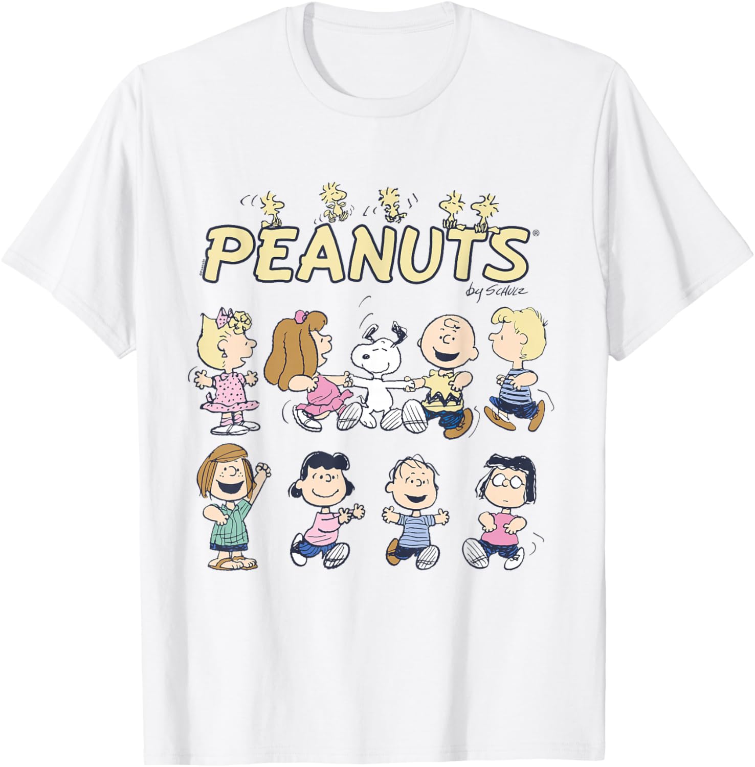 Peanuts Snoopy and Friends Dancing Short Sleeve T-Shirt for Fun Style - 12