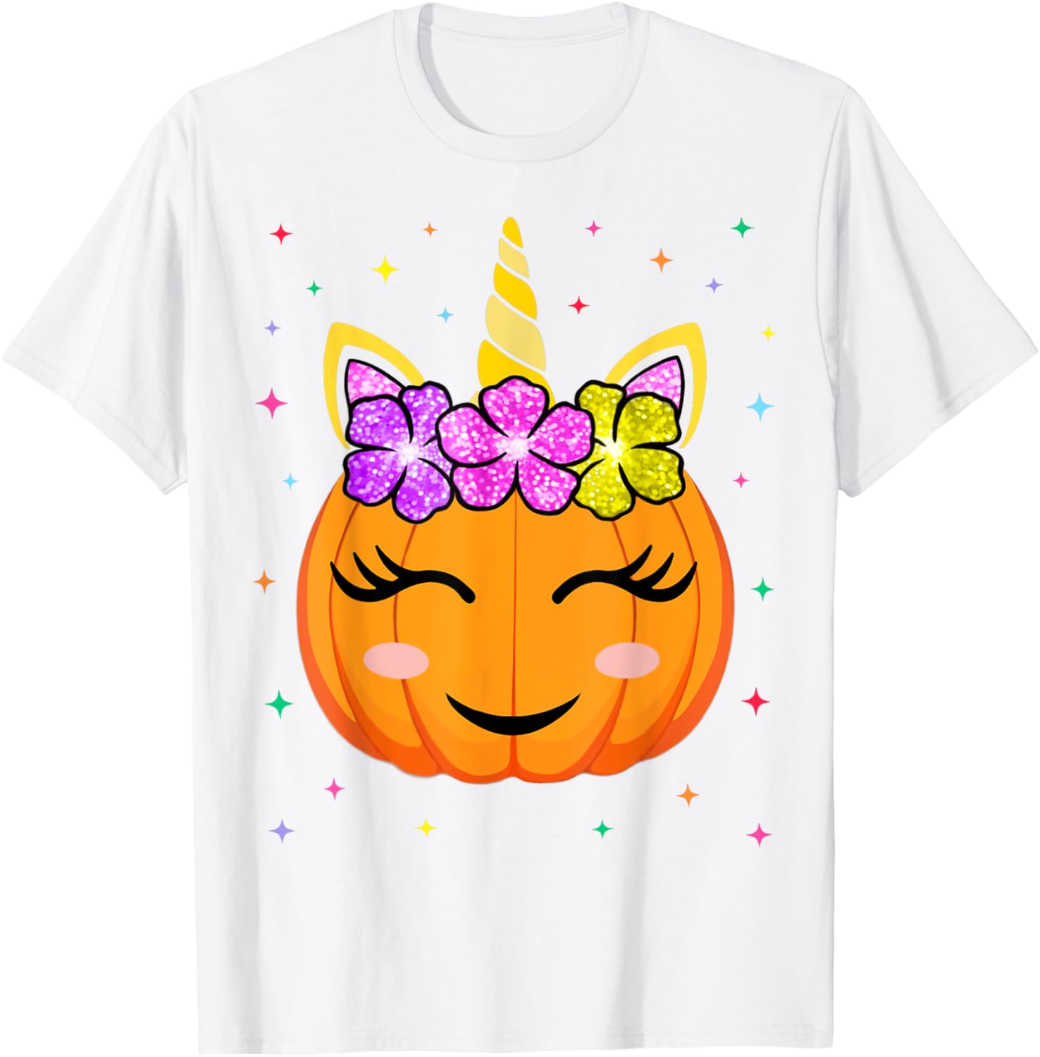 Cute Unicorn Pumpkin Halloween T-Shirt for Girls - Fun Kids Costume - 1