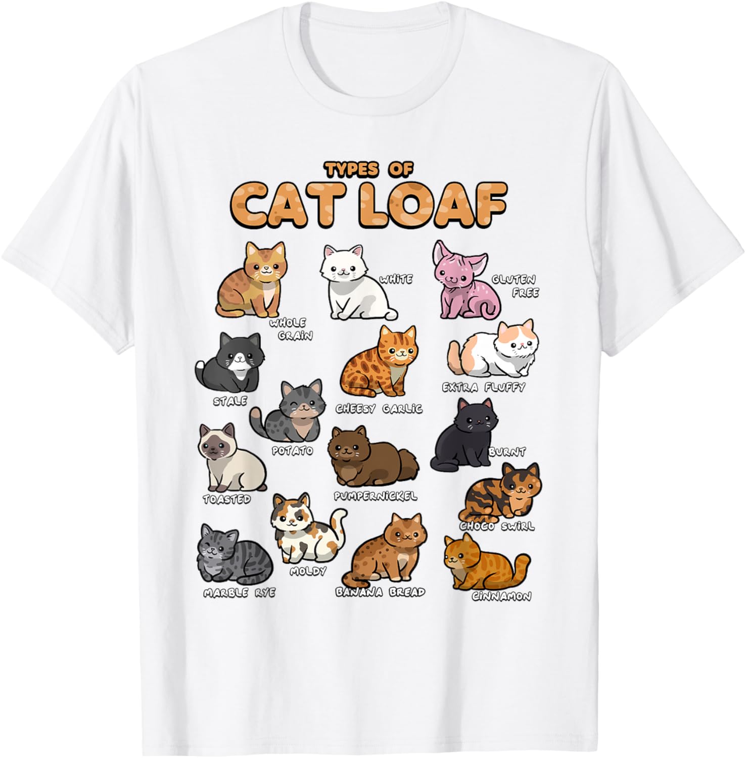 Cute Cat Loaf Kawaii Kitten T-Shirt for Cat Lovers Men Women Kids - 22