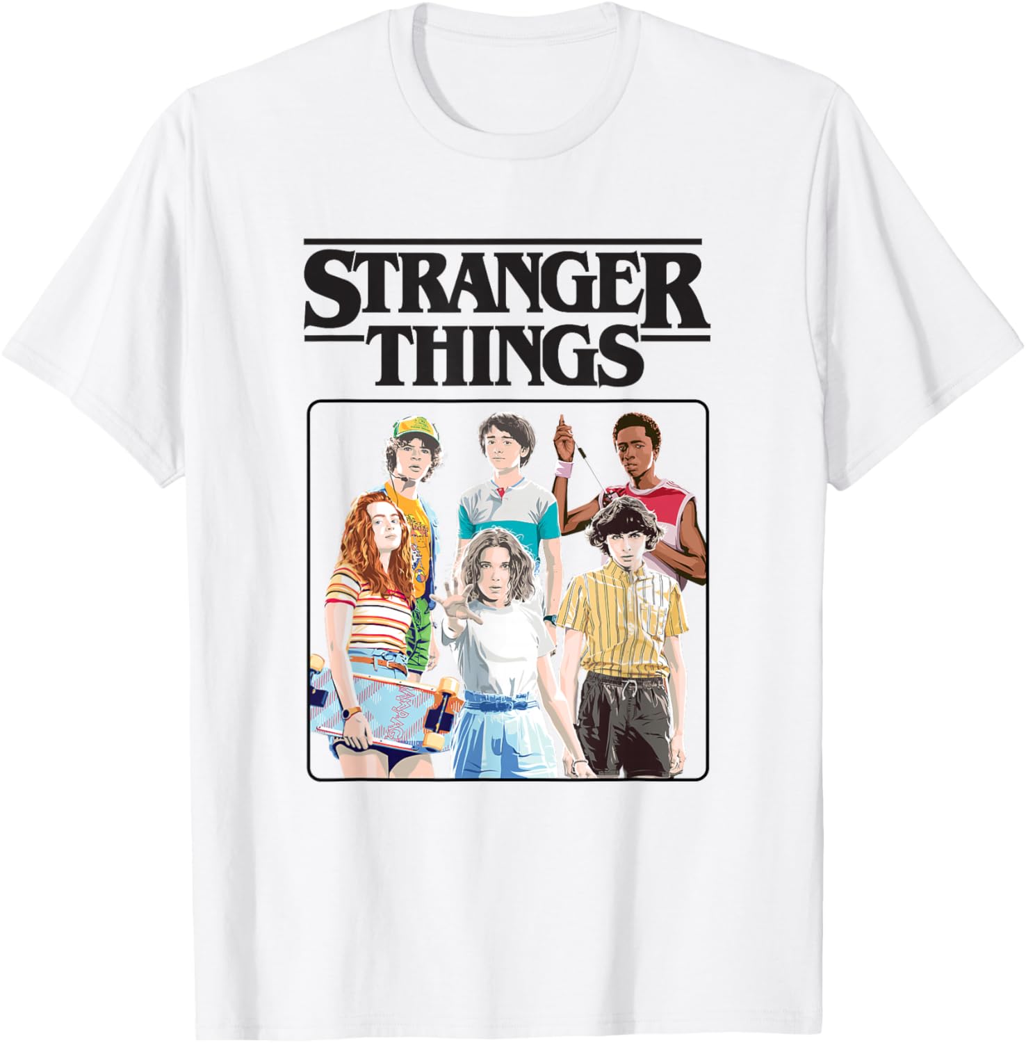 Stranger Things Vintage Eighties T-Shirt with Retro Group Logo Design - 3