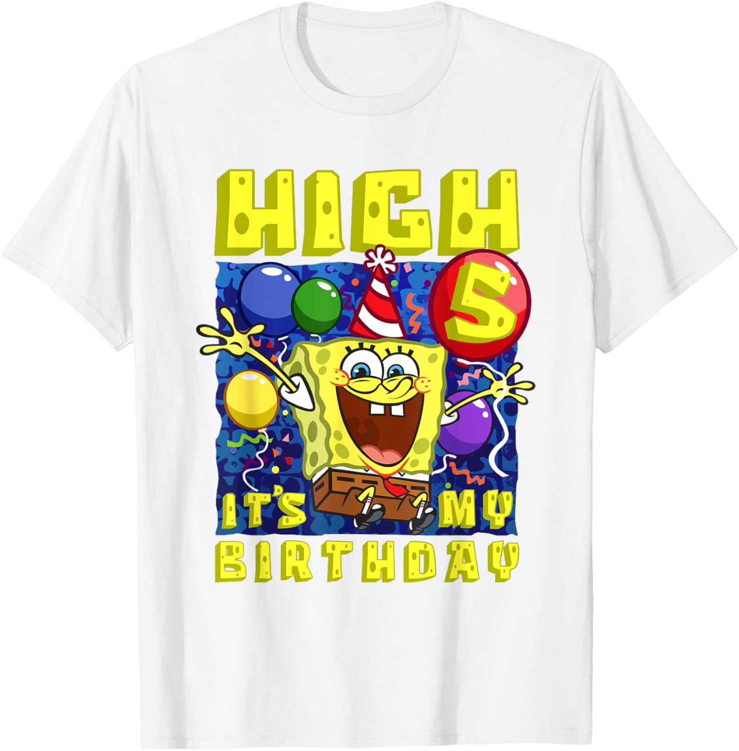 SpongeBob SquarePants Birthday T-Shirt for Boys and Girls Age 5 - 6