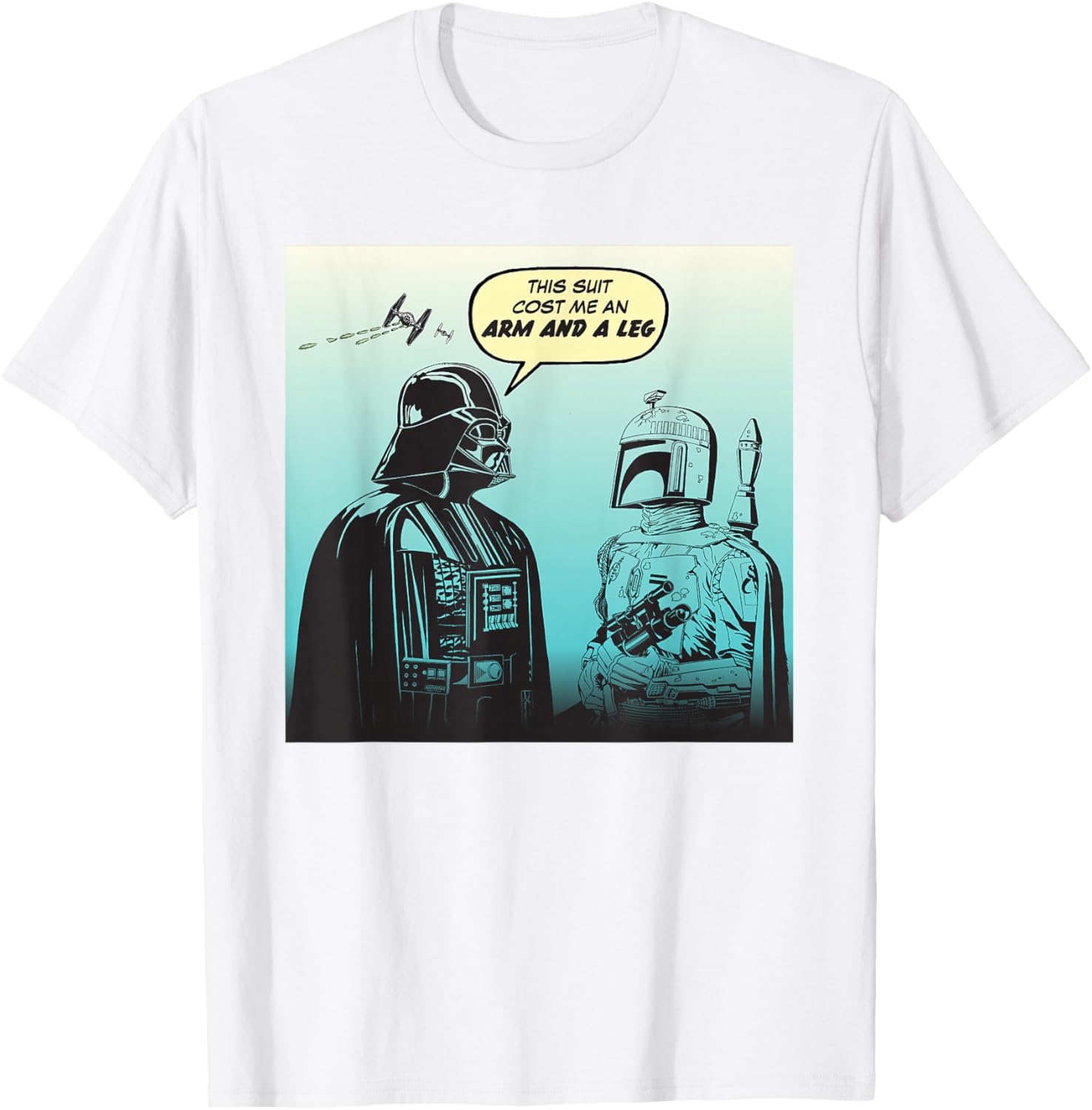 Star Wars Funny Darth Vader and Boba Fett Comic T-Shirt for Fans - 2