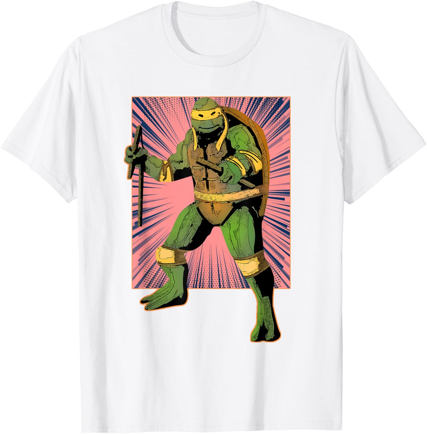 Mademark Teenage Mutant Ninja Turtles Michelangelo Retro Burst T-Shirt - 1