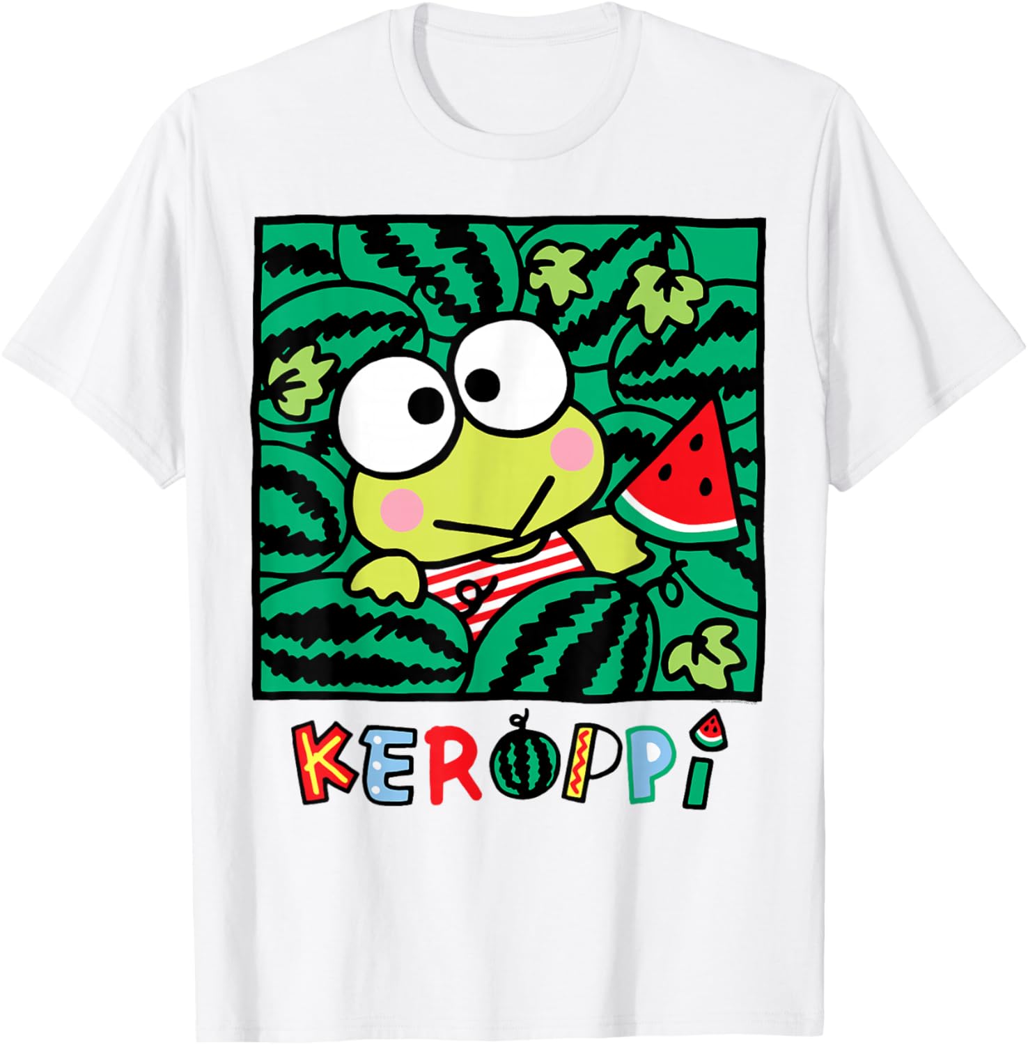Keroppi Watermelon Summer Fun T-Shirt for Kids and Adults - 16