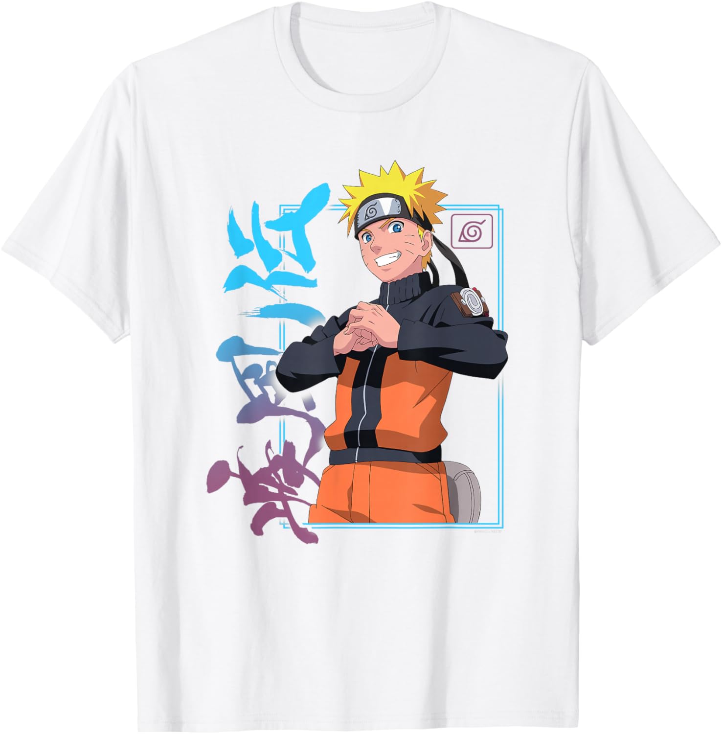 Naruto Shippuden Kanji Frame T-Shirt for Anime Fans - Stylish Apparel - 8
