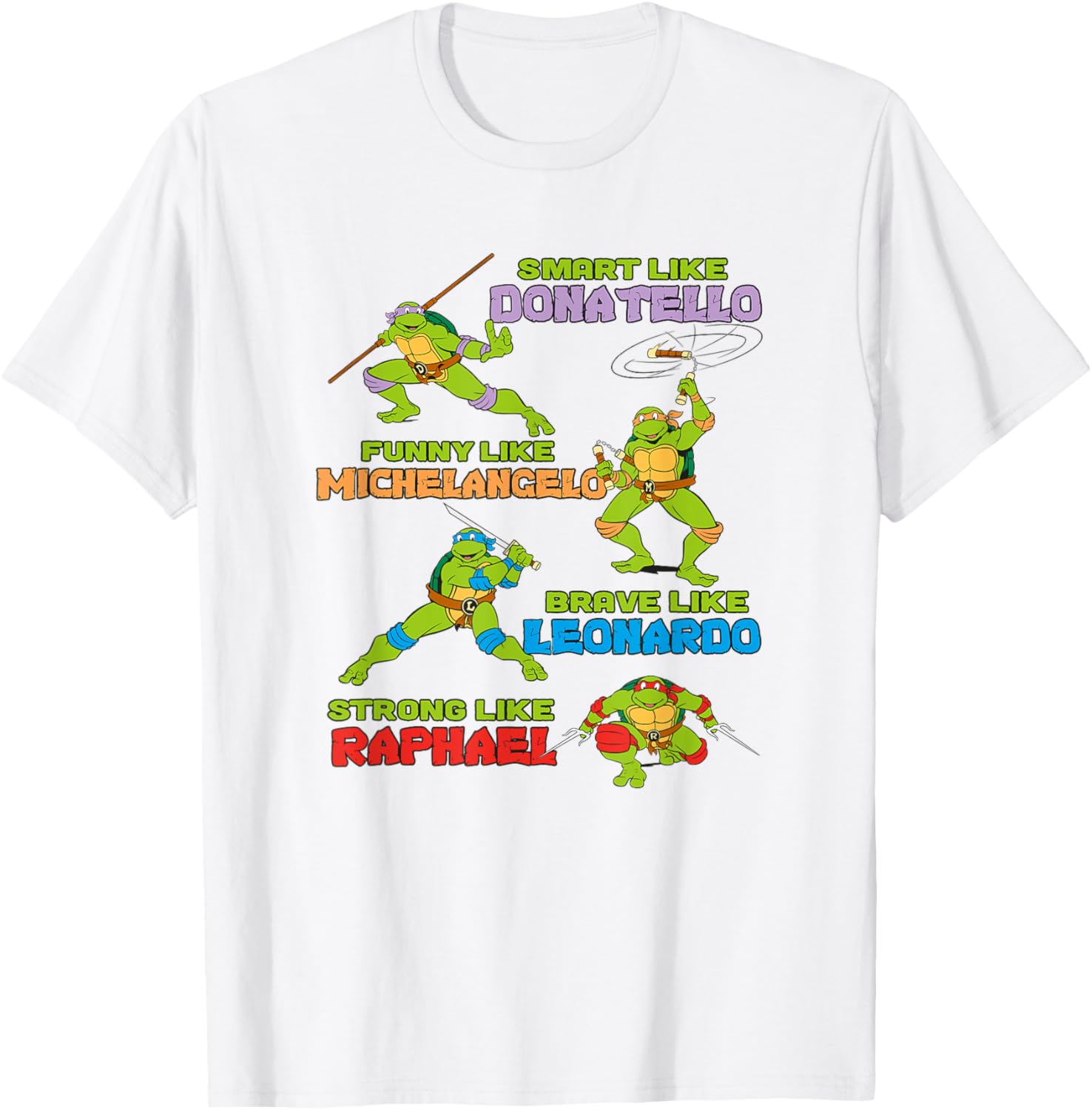 Mademark Teenage Mutant Ninja Turtles Smart Funny Brave Strong T-Shirt - 12