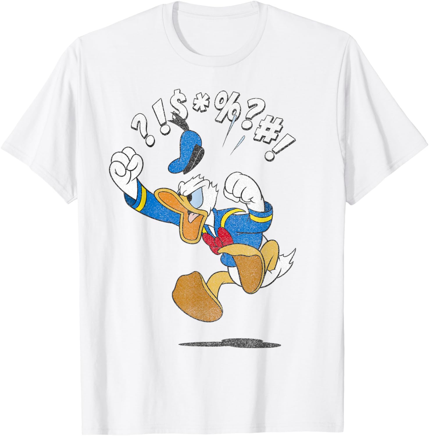Vintage Donald Duck Angry Jump T-Shirt featuring Disney Mickey and Friends - 4