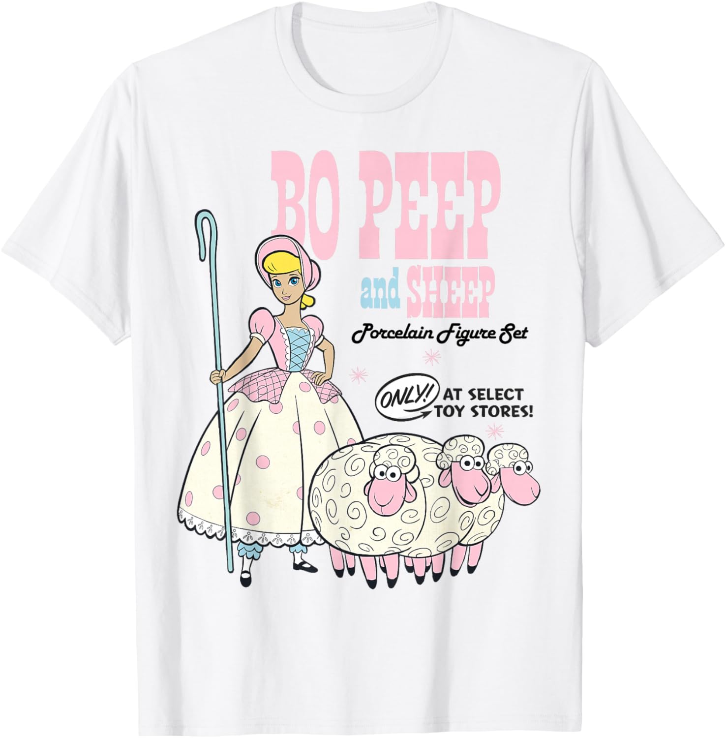 Disney Pixar Toy Story 4 Bo Peep T-Shirt Cute Sheep Graphic Tee - 3