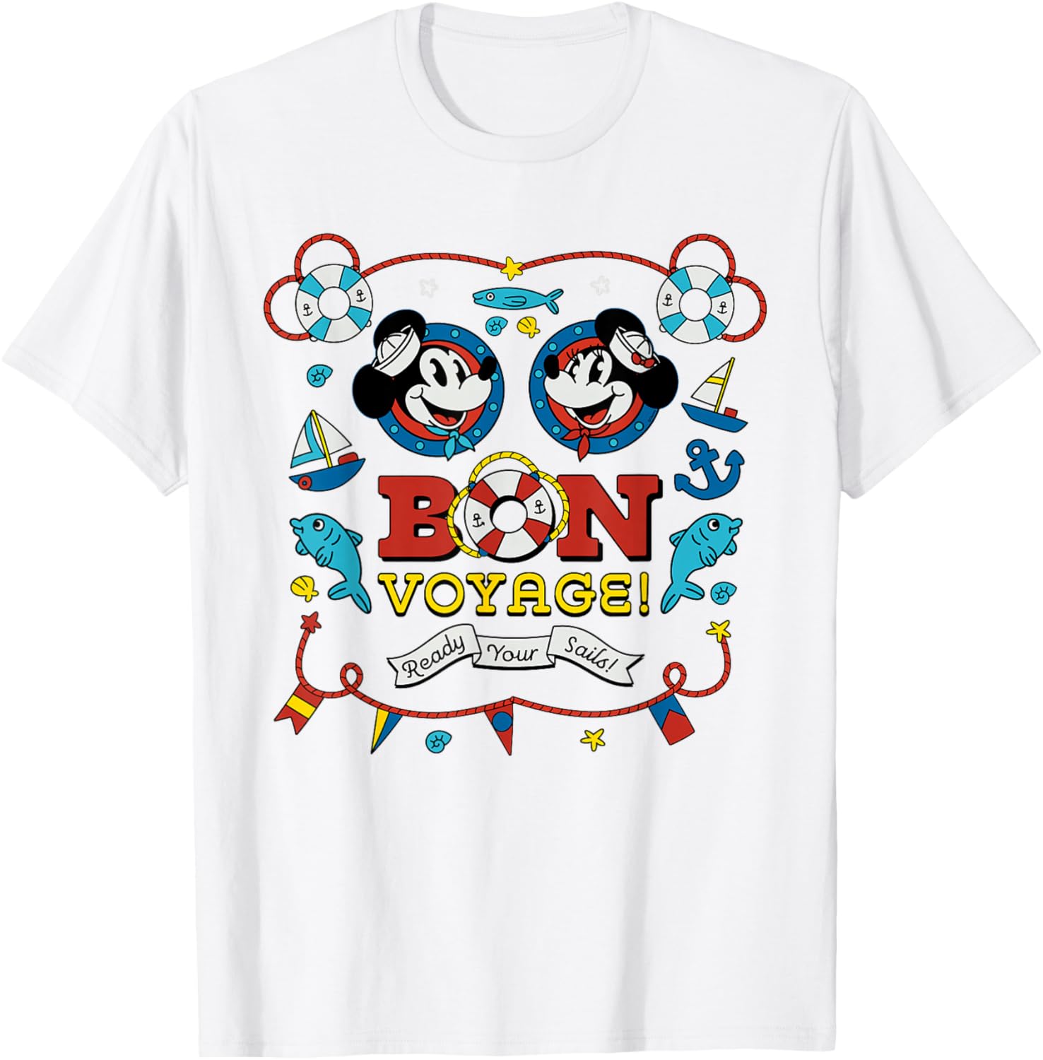 Disney Cruise Mickey and Minnie Mouse Bon Voyage Vacation T-Shirt - 16