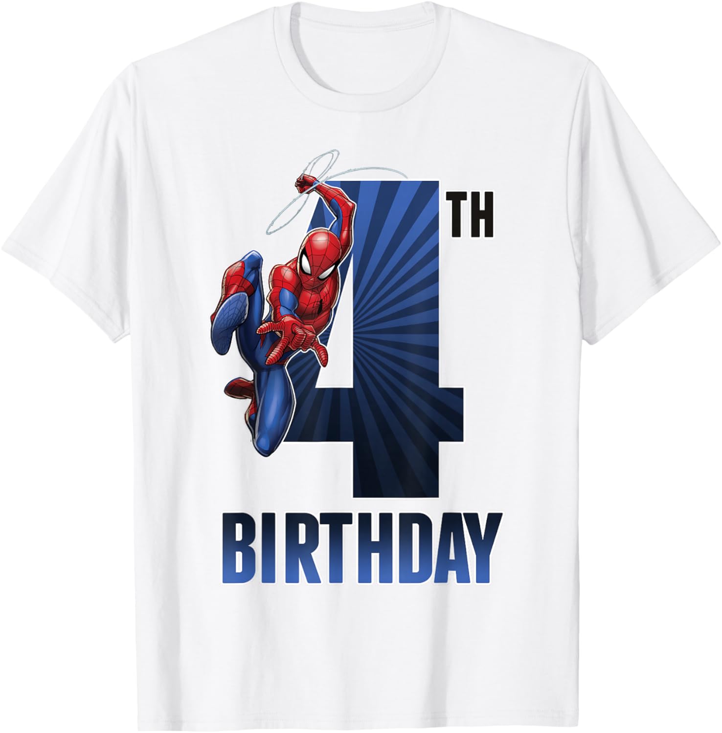 Marvel Spider-Man 4th Birthday Swinging Graphic T-Shirt for Kids - 5