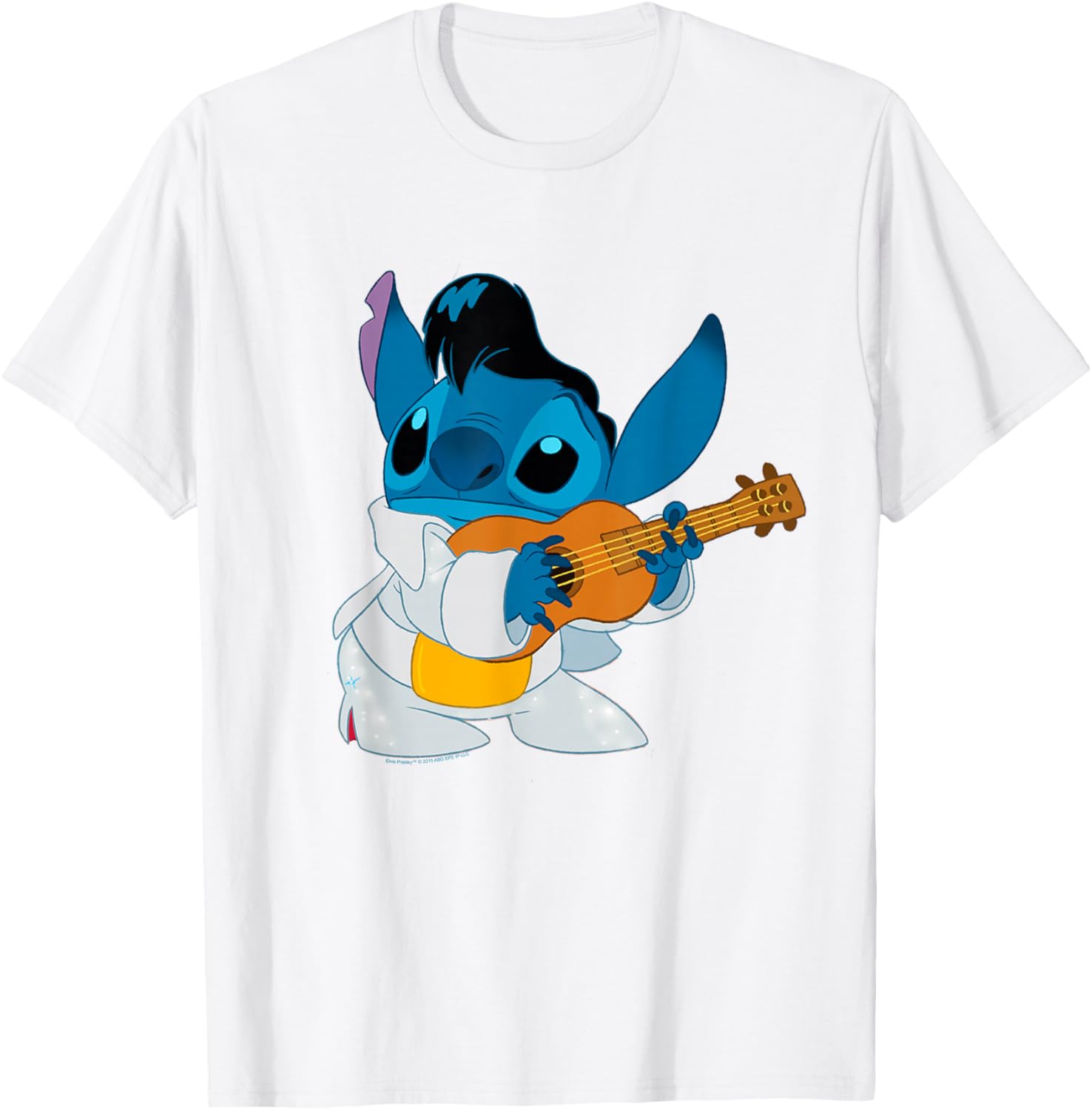 Lilo & Stitch Elvis Stitch Ready to Play Logo T-Shirt for Fans - 4