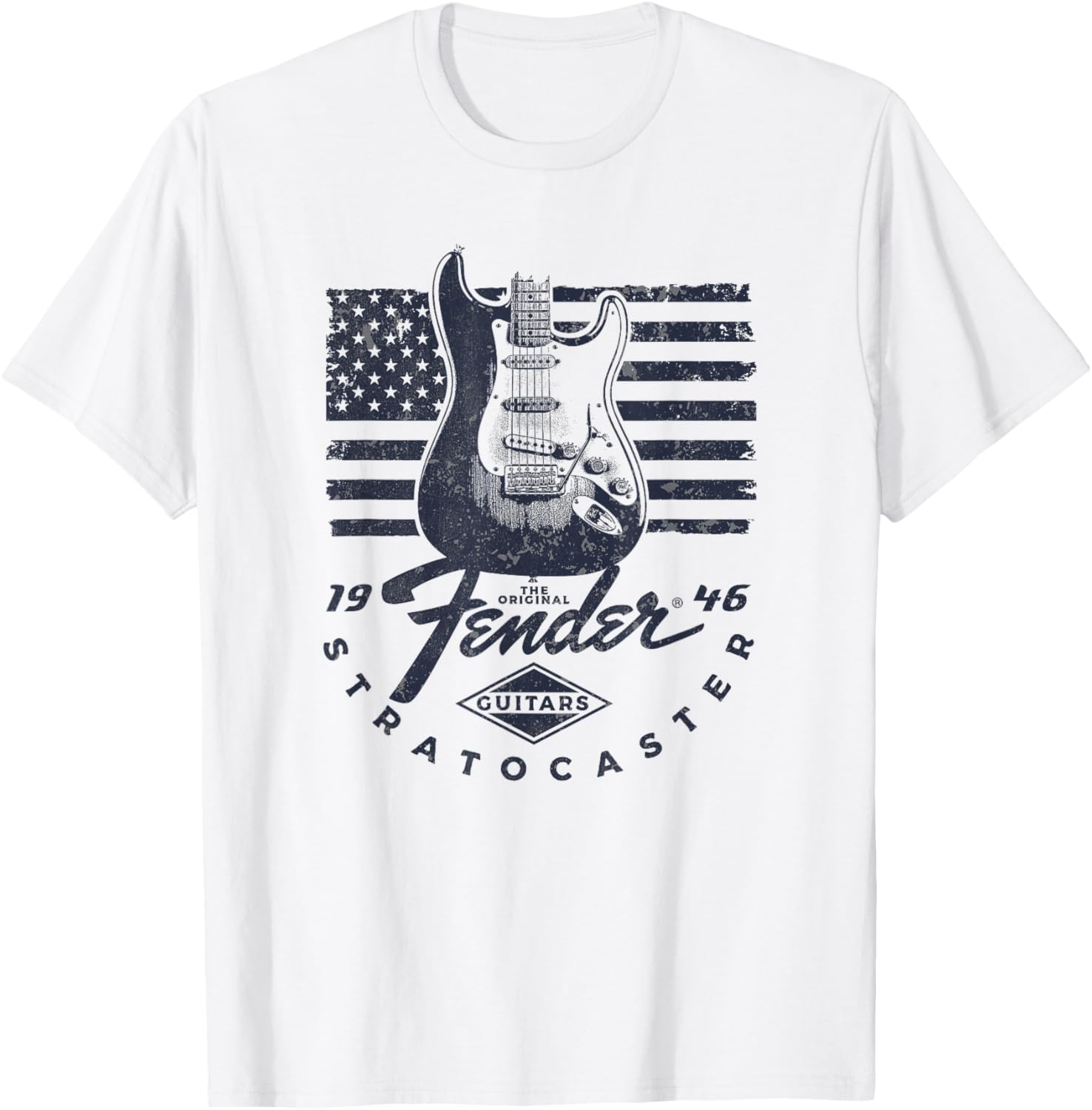 Fender 1946 Stratocaster American Flag T-Shirt for Music Lovers - 3