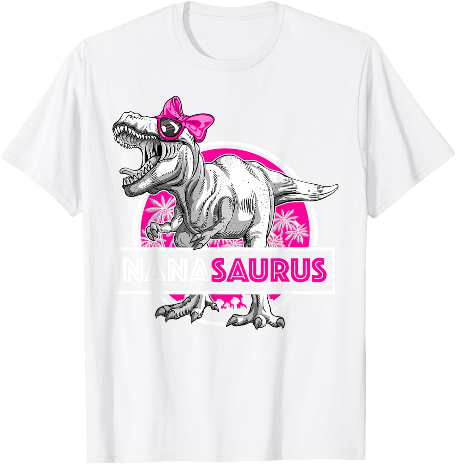 Funny Nanasaurus T-Rex Matching Dinosaur T-Shirt for Grandma and Kids - 18