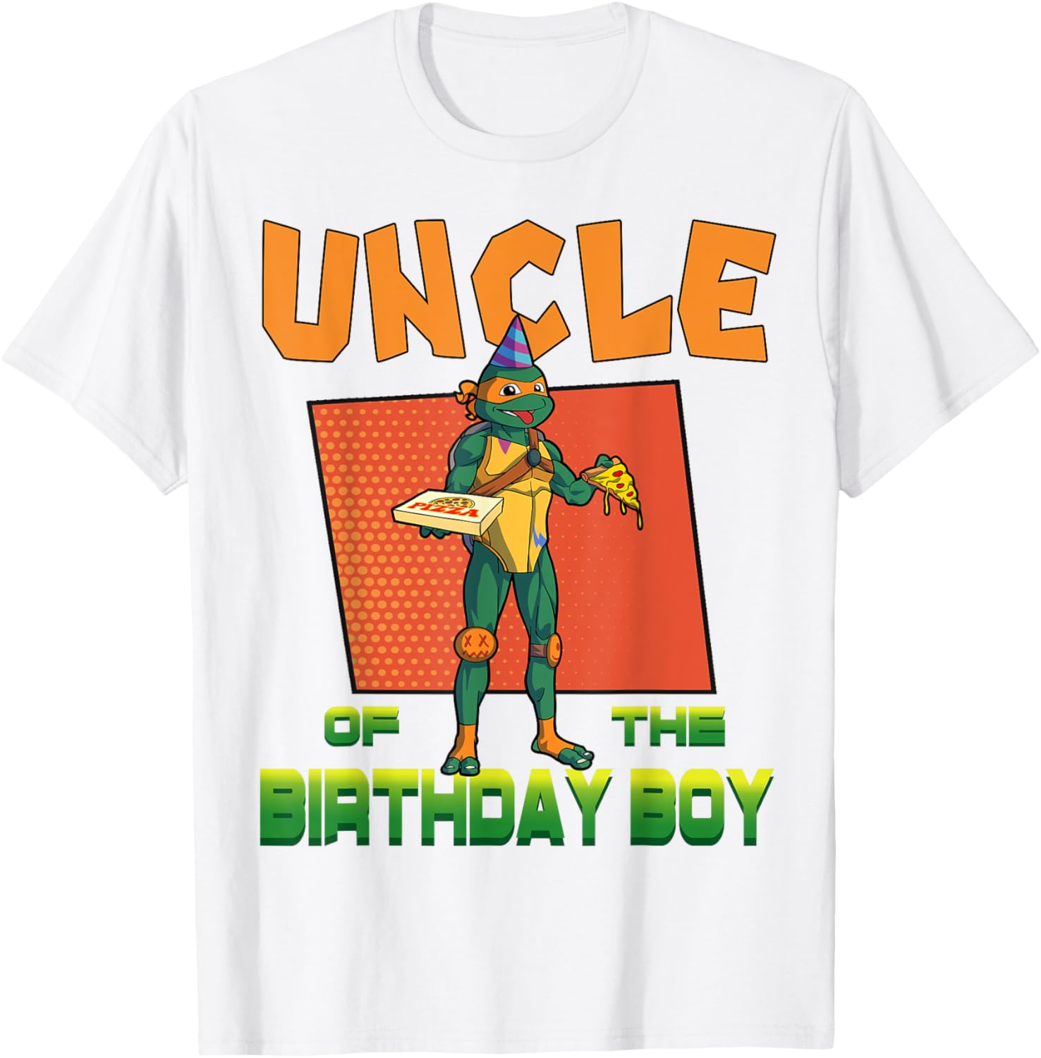 Mikey Uncle of the Birthday Boy Pizza Party T-Shirt - TMNT Fun Apparel - 24