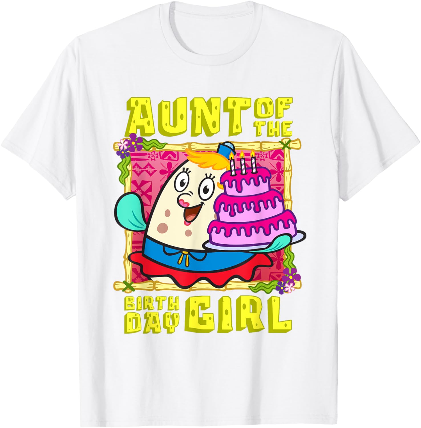 Mademark SpongeBob Aunt of the Birthday Girl Cake Match T-Shirt - 6