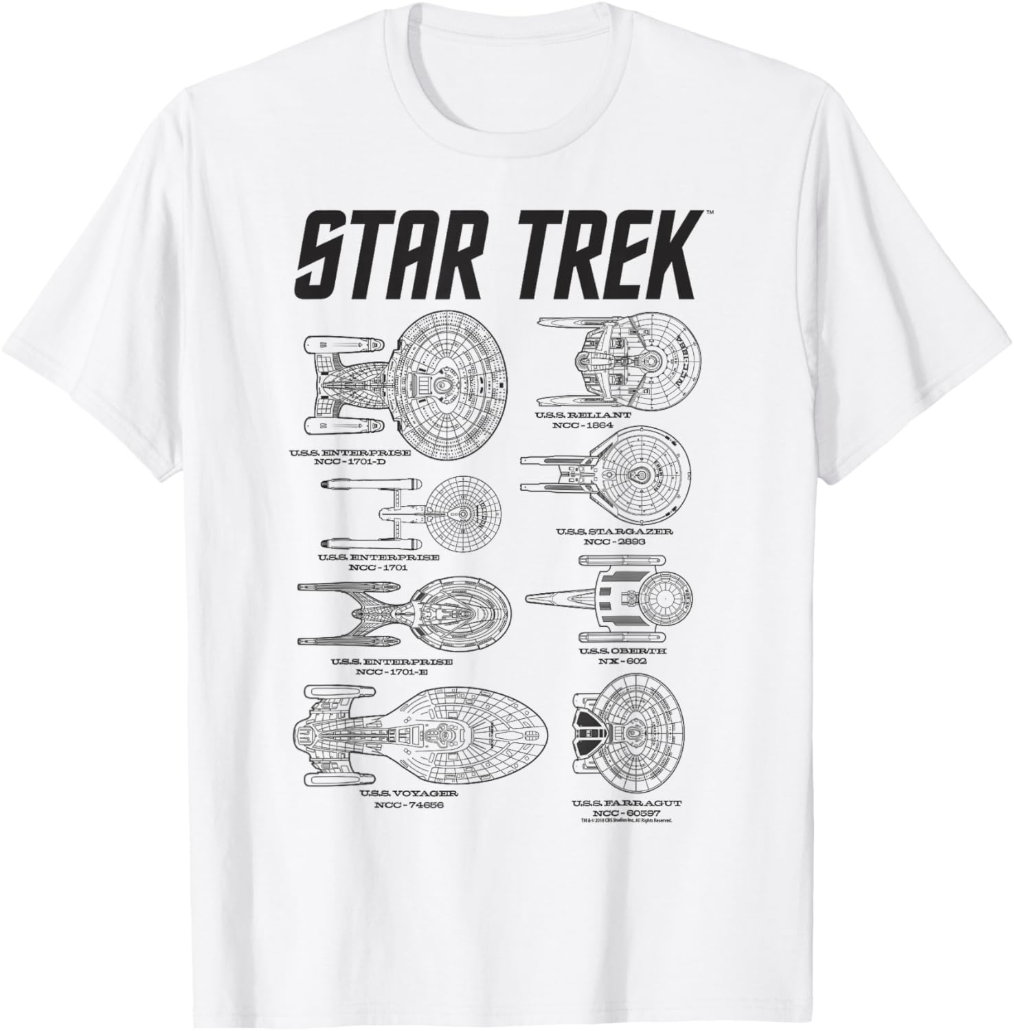 Star Trek Starfleet Enterprise Spaceship Textbook T-Shirt for Fans - 11