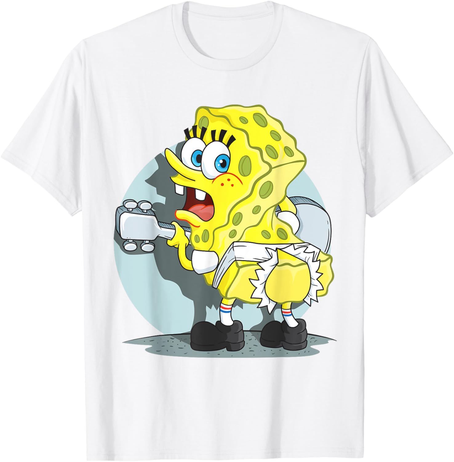 Mademark SpongeBob Ripped Pants T-Shirt Fun Clothing for Fans - 13