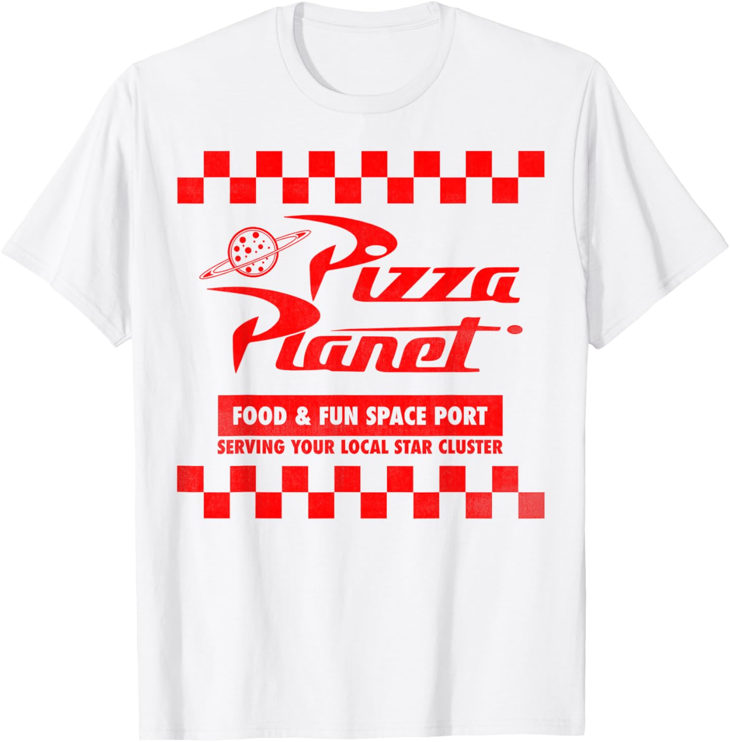 Disney Pixar Toy Story Pizza Planet Checkered Logo T-Shirt for Kids - 4