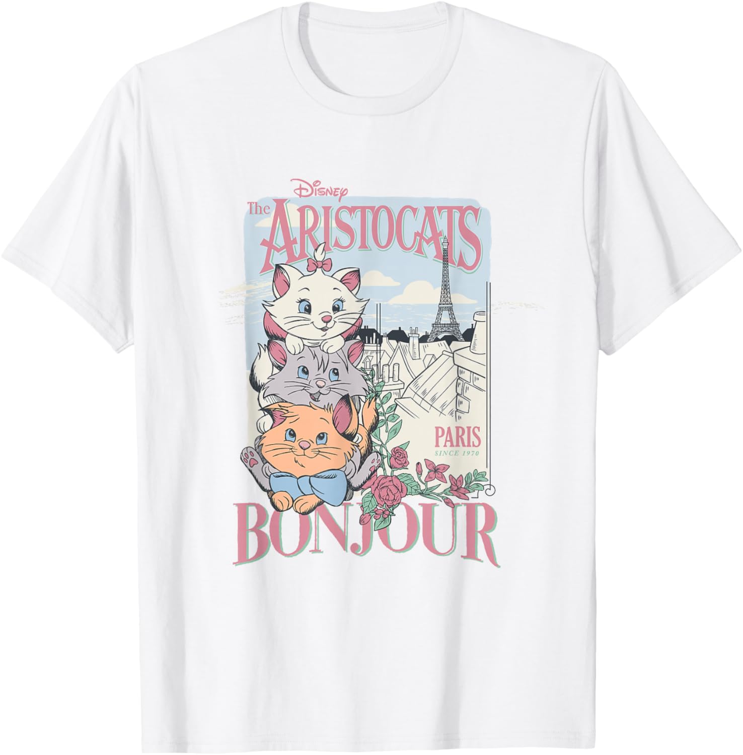 Disney Aristocats Bonjour Paris Vintage T-Shirt for Cat Lovers - 9