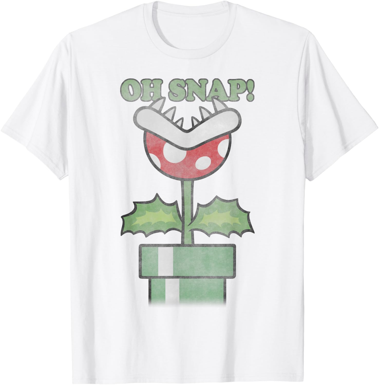 Vintage Nintendo Super Mario Piranha Plant Oh Snap T-Shirt for Gamers - 5
