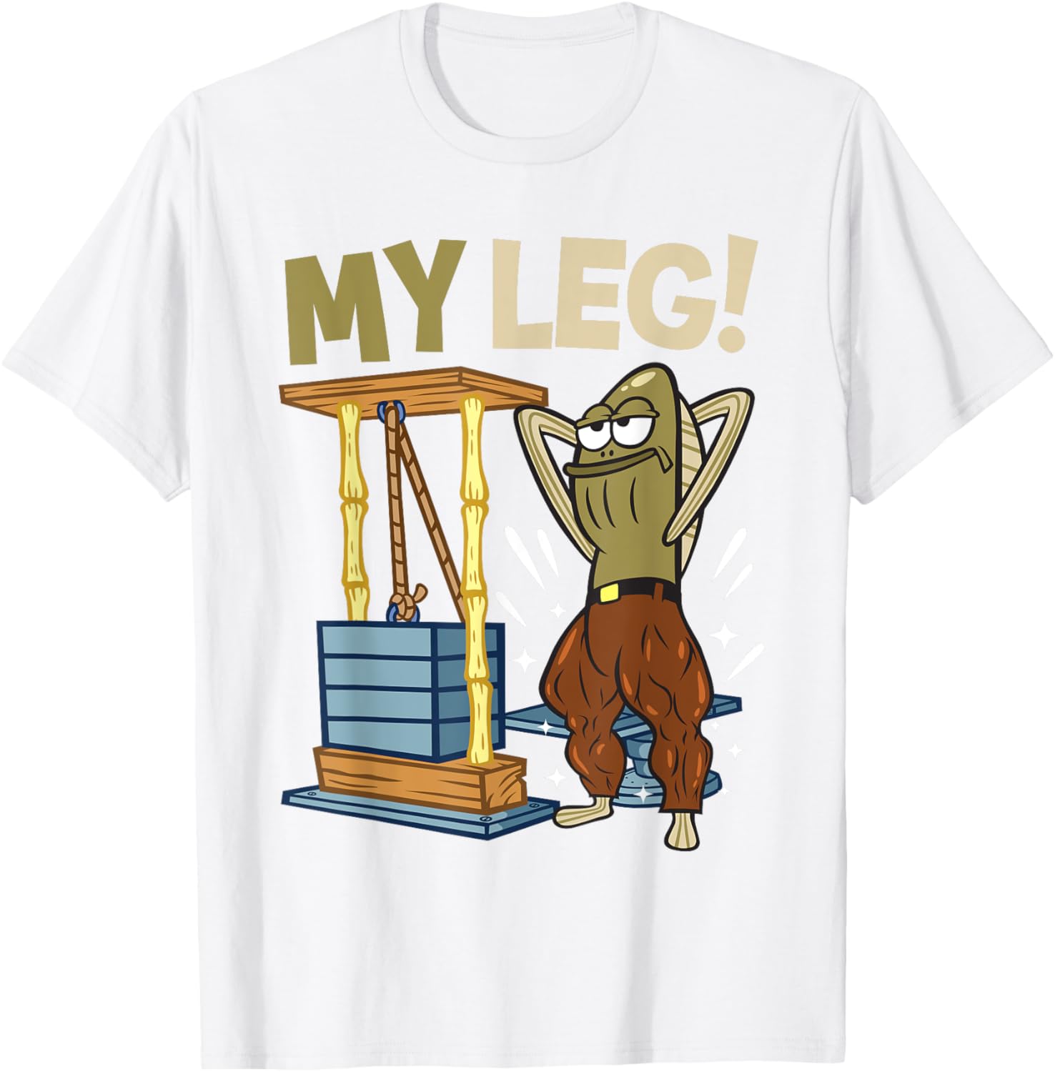 Mademark x SpongeBob My Leg Bodybuilding Funny T-Shirt for Leg Day - 14