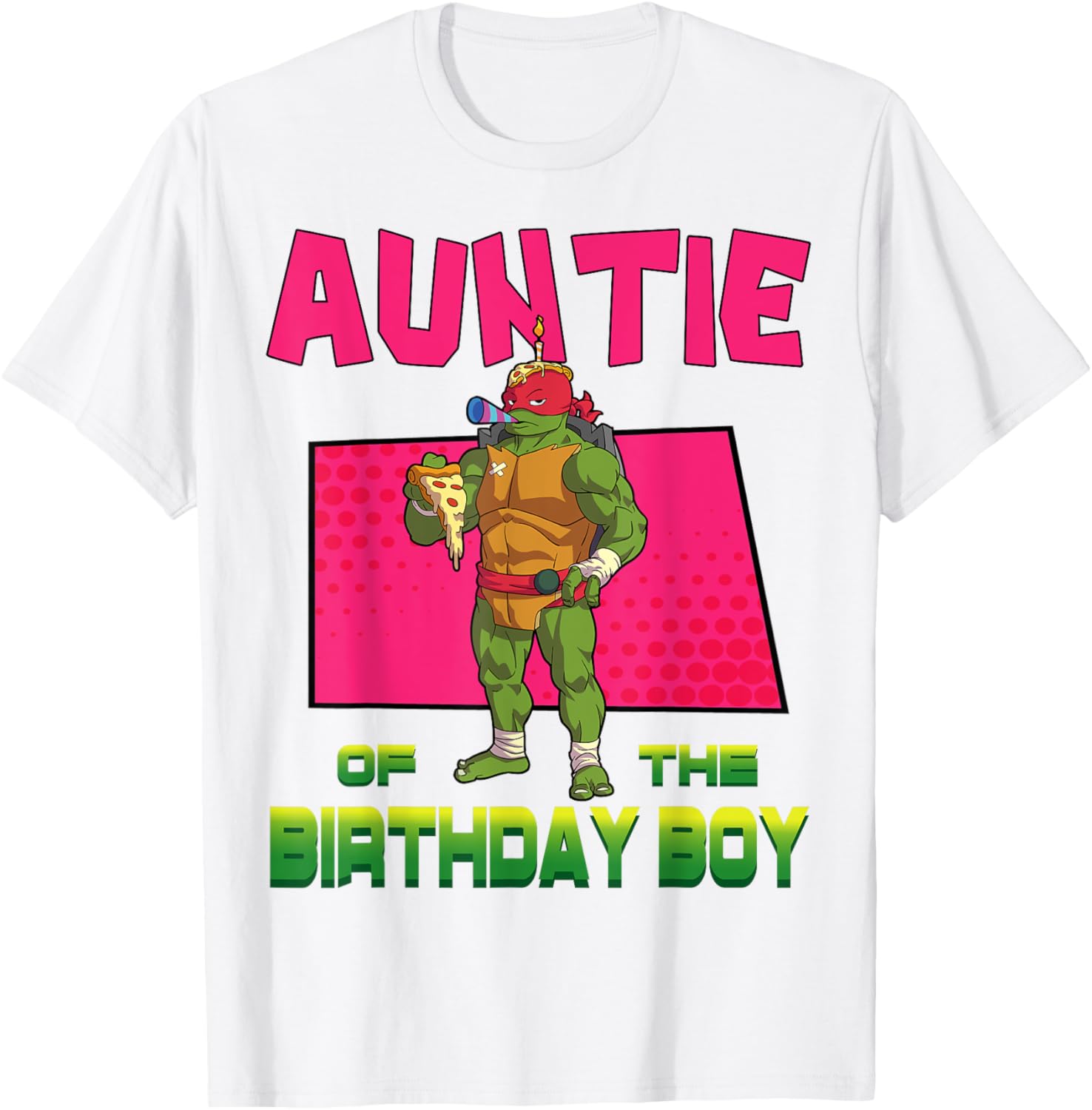 Mademark TMNT Raphael Pizza Party T-Shirt for Birthday Celebration - 23