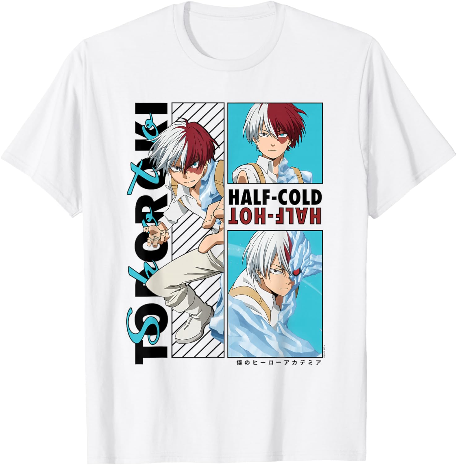 My Hero Academia Todoroki Half-Cold Half-Hot Anime T-Shirt for Fans - 4