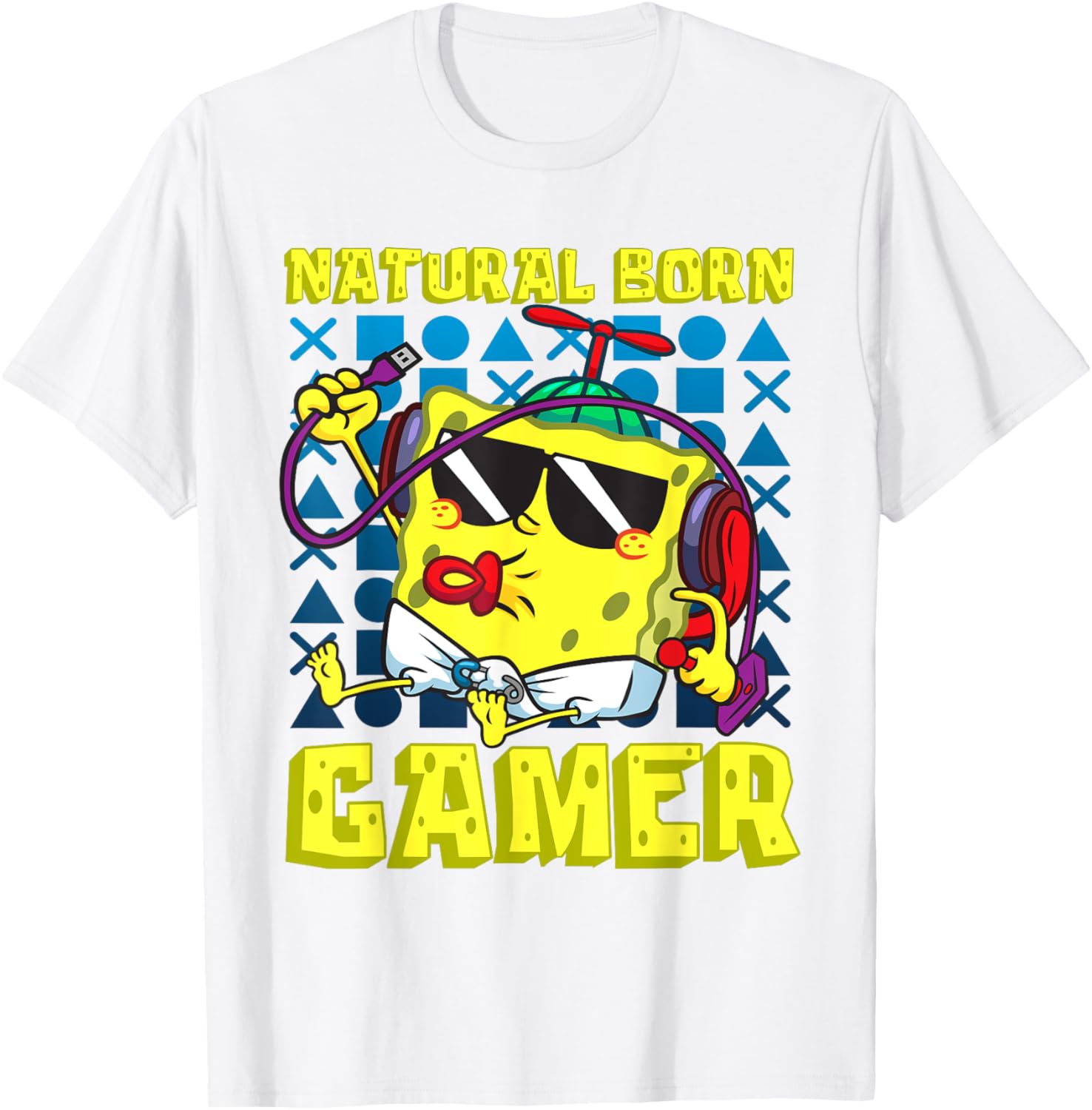 Mademark SpongeBob Gaming T-Shirt for Natural Born Gamers Fun Apparel - 6