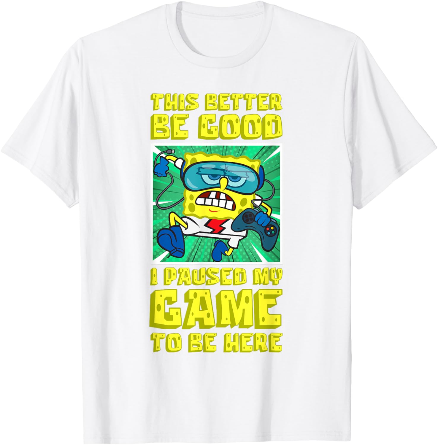 Mademark SpongeBob SquarePants Gamer Running T-Shirt for Fun Style - 2