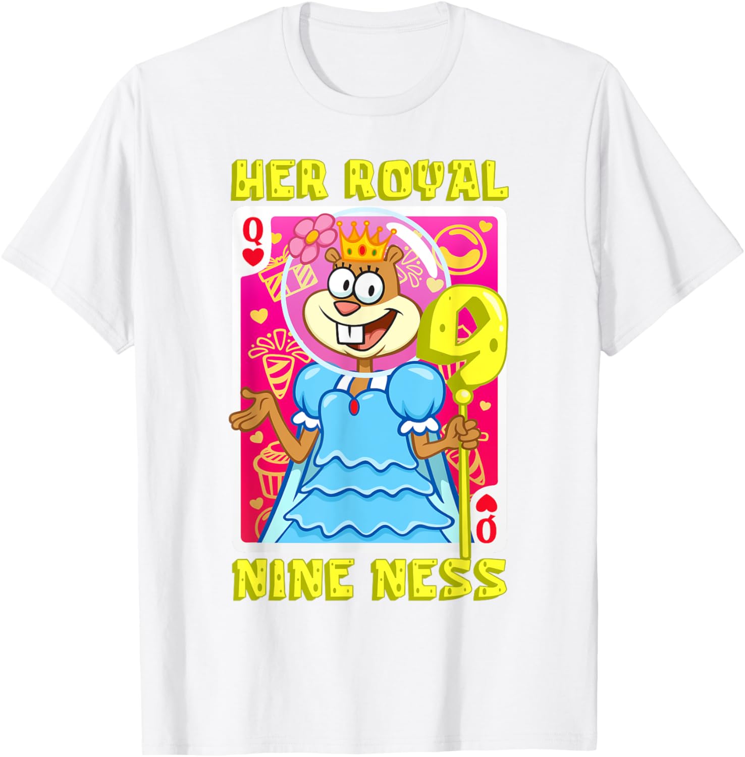 SpongeBob Her Royal Nine-ness Girl 9th Birthday T-Shirt for Kids - 14