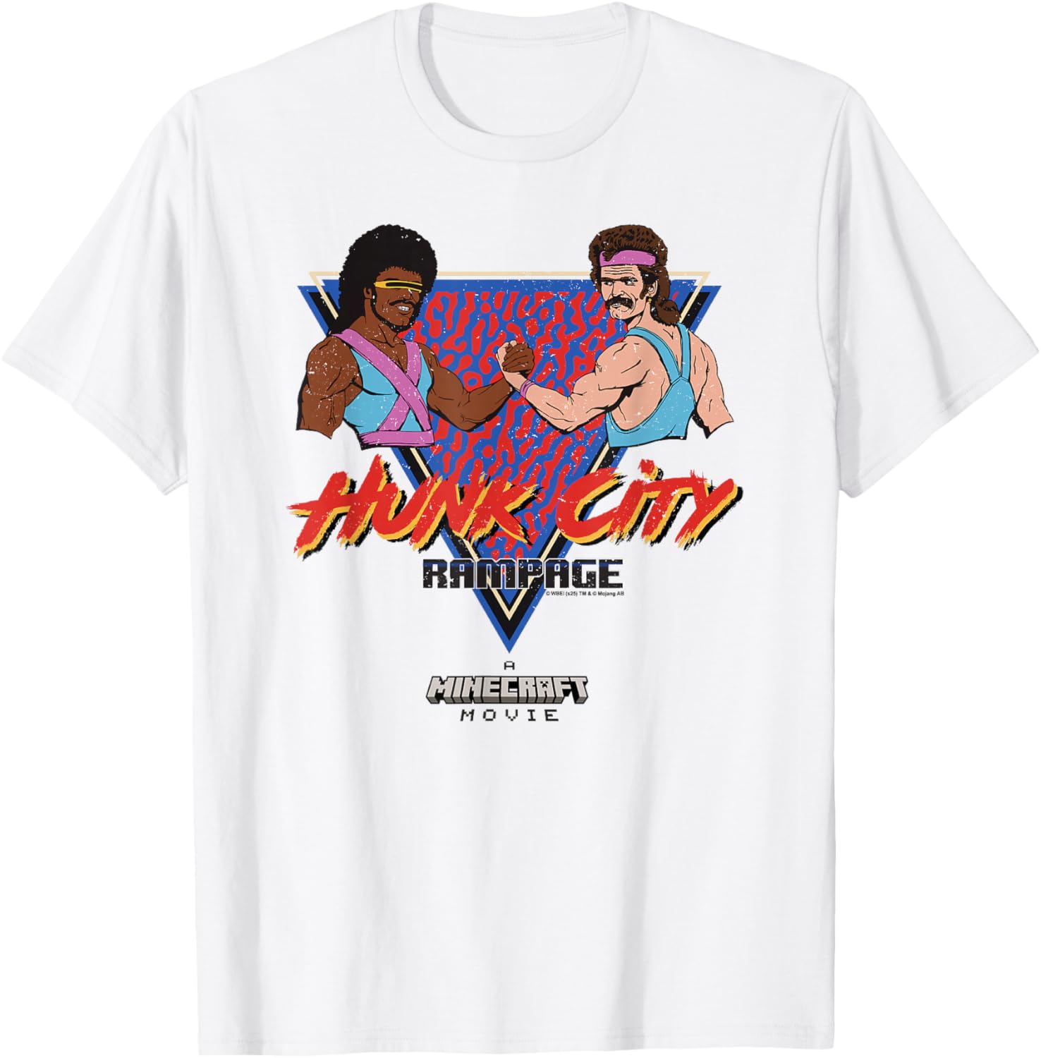 Colorful 90's Logo Minecraft Movie Hunk City Rampage T-Shirt for Fans - 4