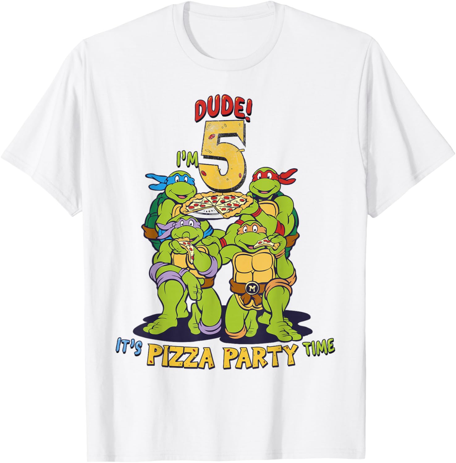 Teenage Mutant Ninja Turtles Pizza Party T-Shirt for Boys Age 5 - 5
