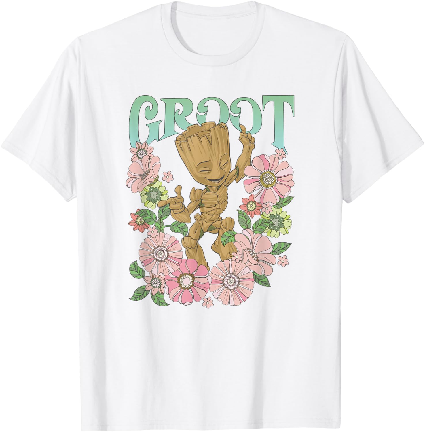 Marvel Guardians of the Galaxy Groot Floral Dance T-Shirt for Fans - 6
