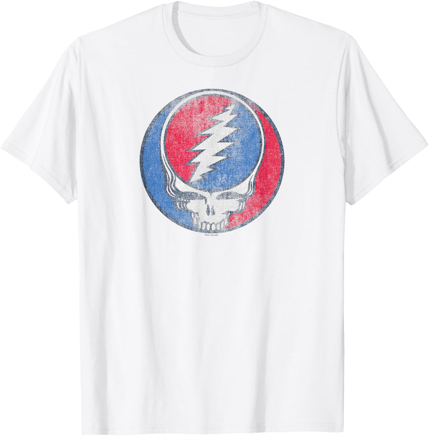 Grateful Dead Vintage Distressed Steal Your Face Logo T-Shirt for Fans - 2
