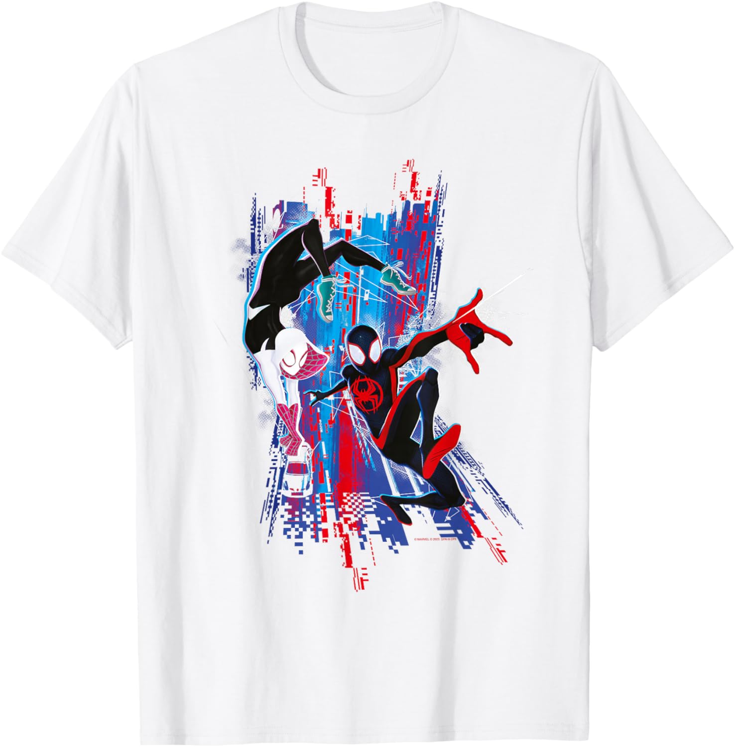Marvel Spider-Man Across the Spider-Verse Miles and Gwen T-Shirt Classic Design - 5